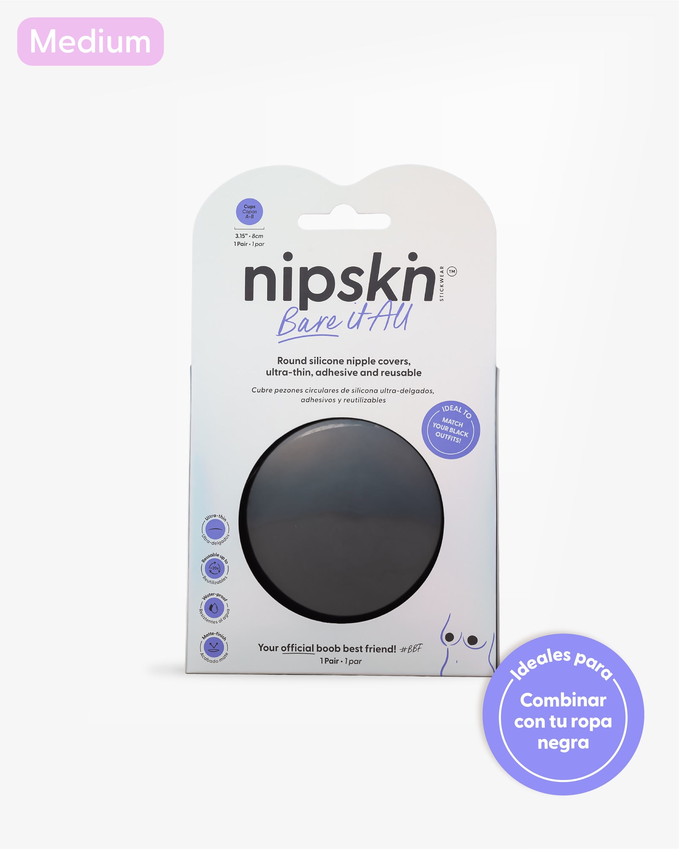 Cubre Pezón de Silicona Negro | Nipskin®