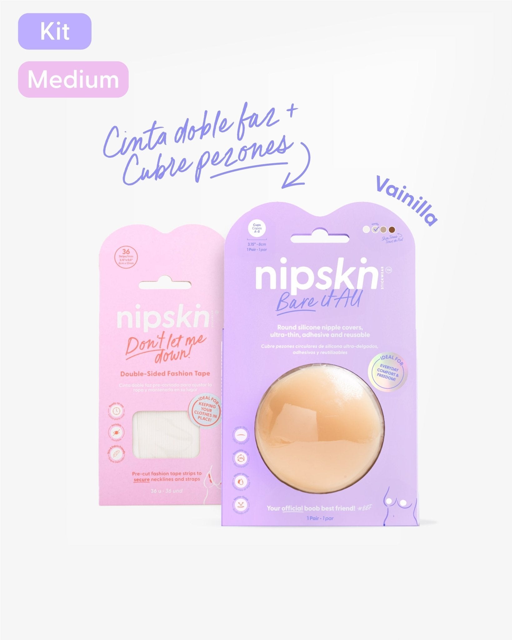Cinta Doble Faz más Cubre pezón - Nipskin®