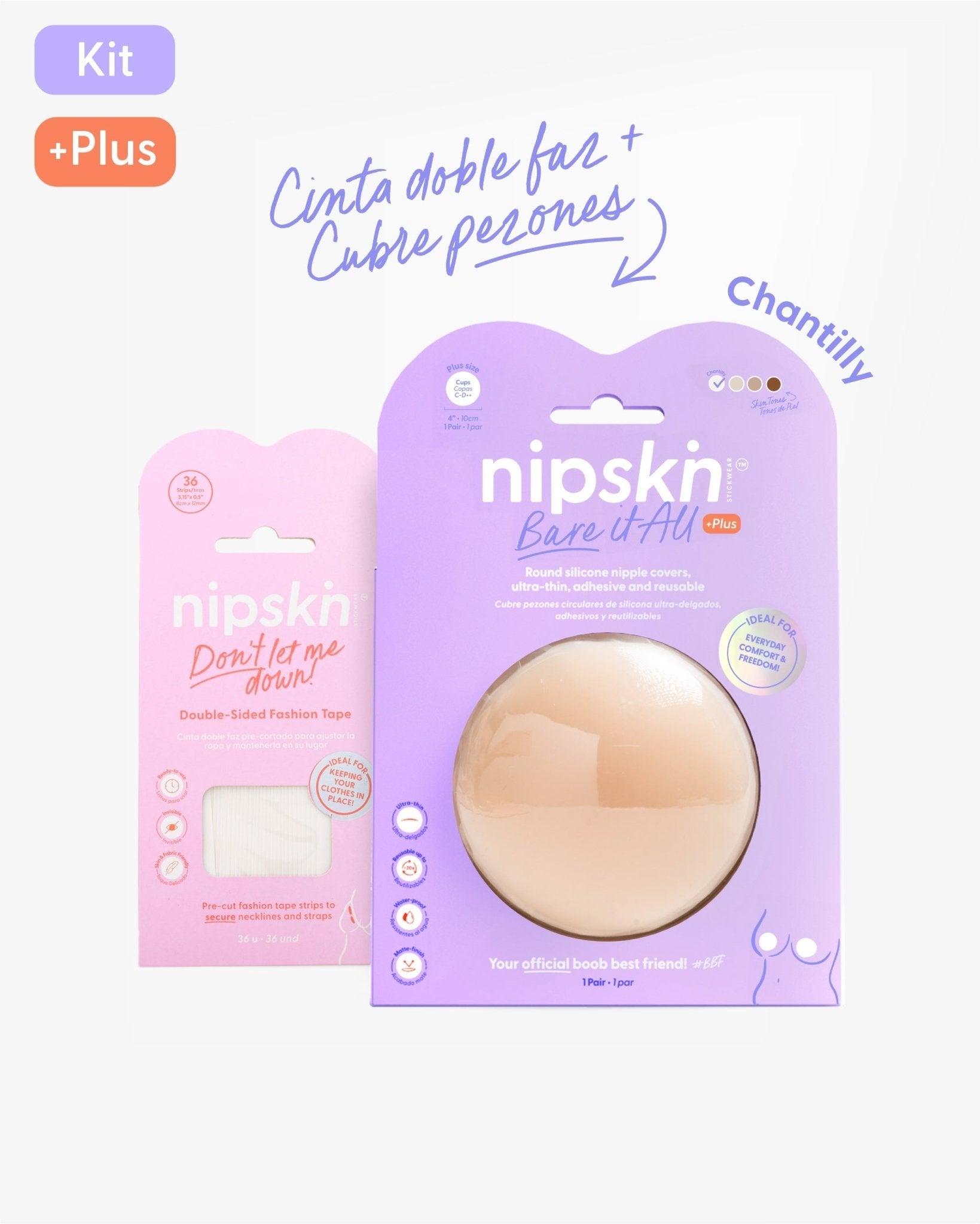 Cinta Doble Faz más Cubre pezón - Nipskin®