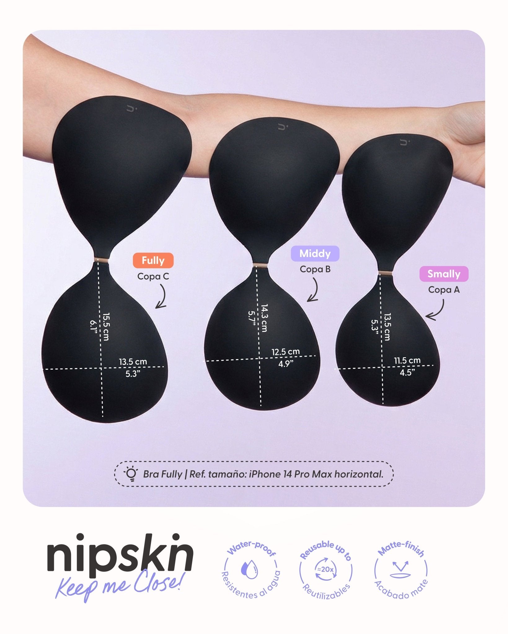 Brasier Invisible Adhesivo de Silicona Negro más Estuche - Nipskin® - Nipskin ES