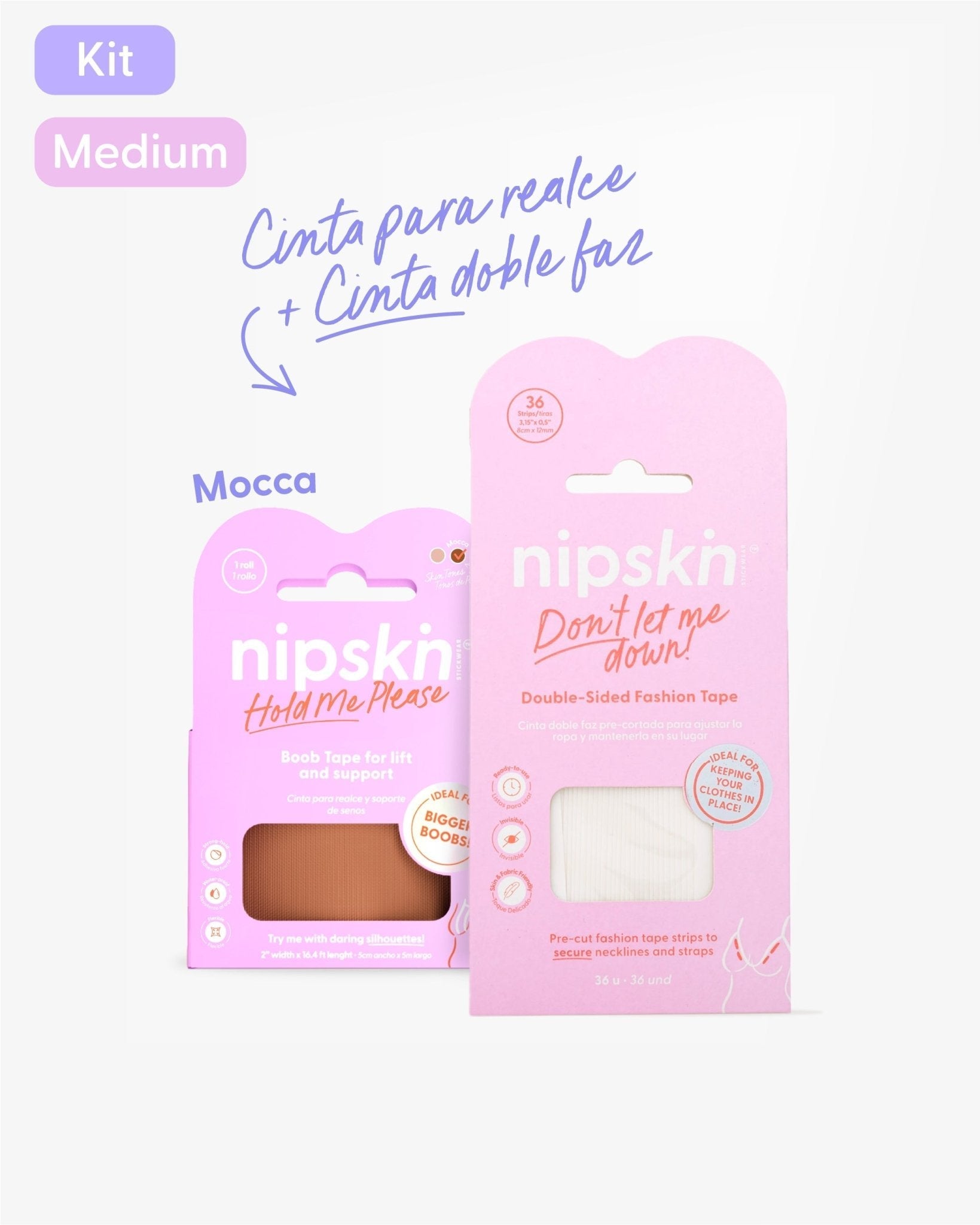 Cinta Levanta Bustos más Cinta Doble Faz para Ropa - Nipskin® - Nipskin