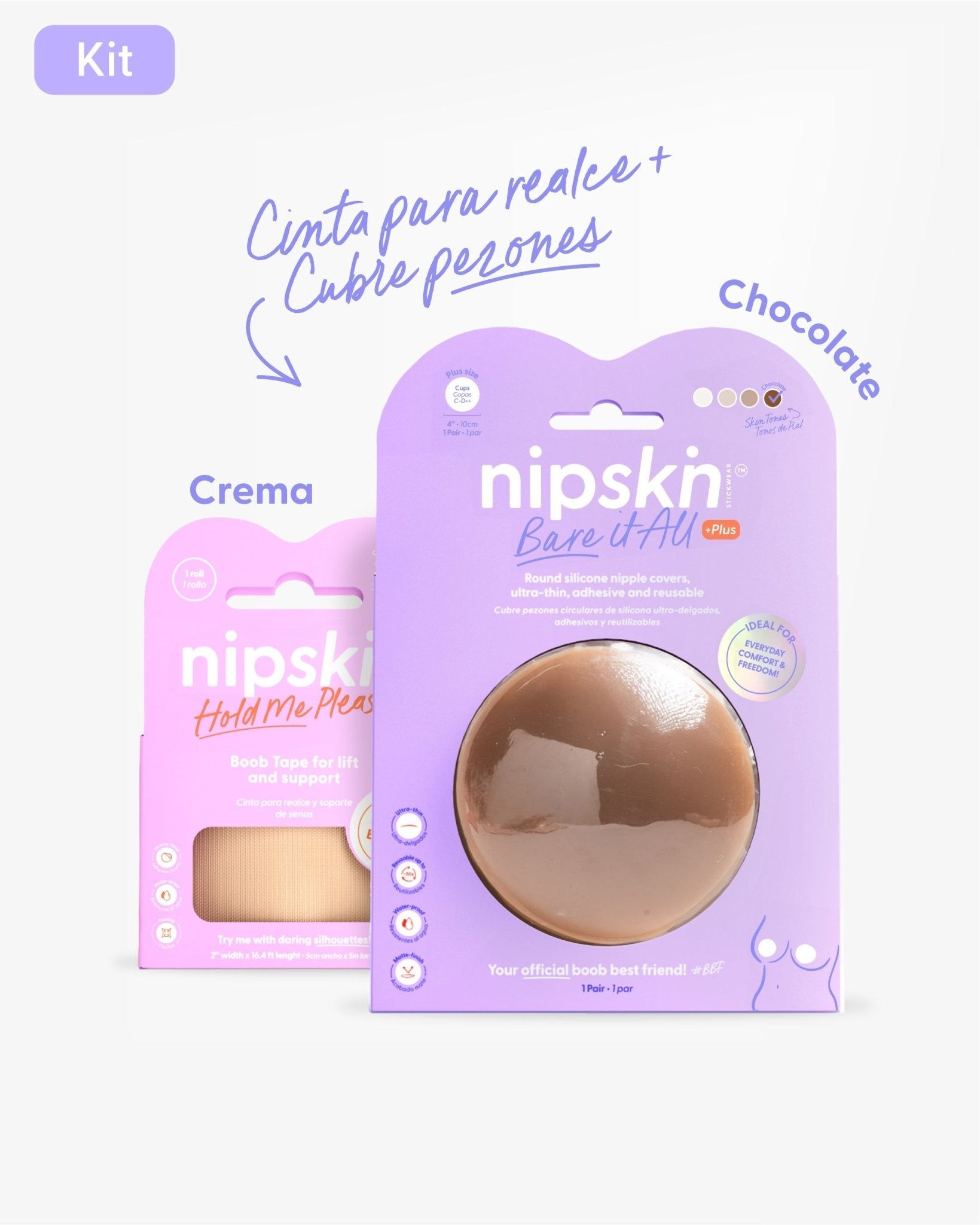Cinta para Levantar el Busto más Pezoneras de Silicona - Nipskin® - Nipskin