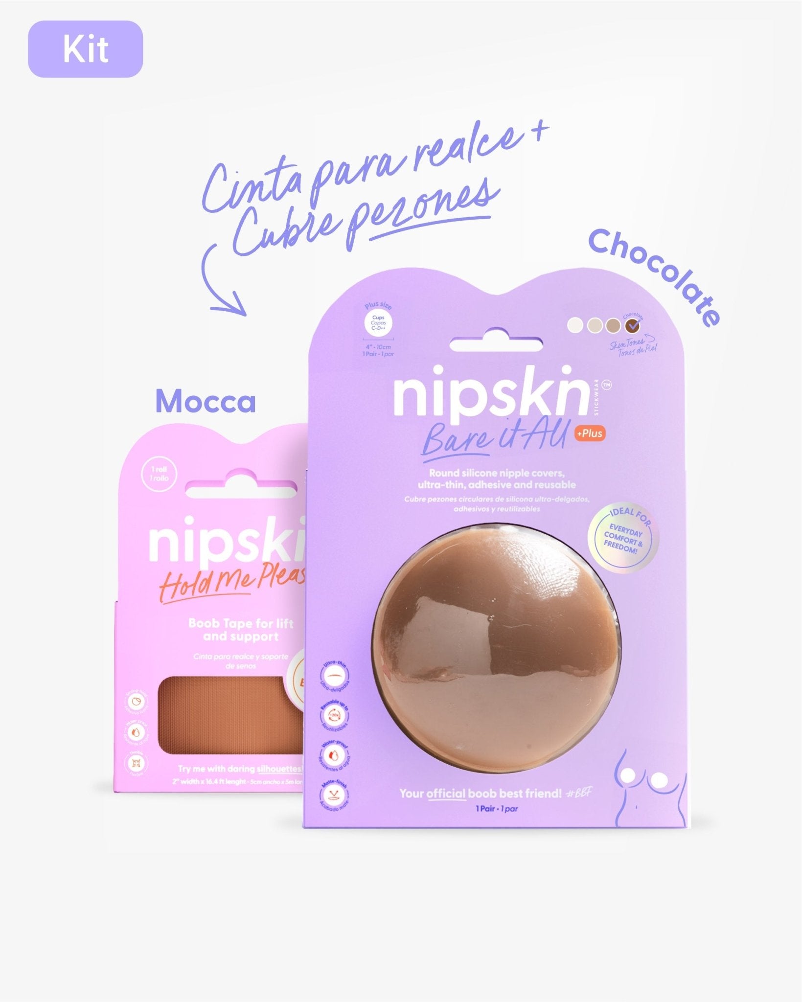 Cinta para Levantar el Busto más Pezoneras de Silicona - Nipskin® - Nipskin