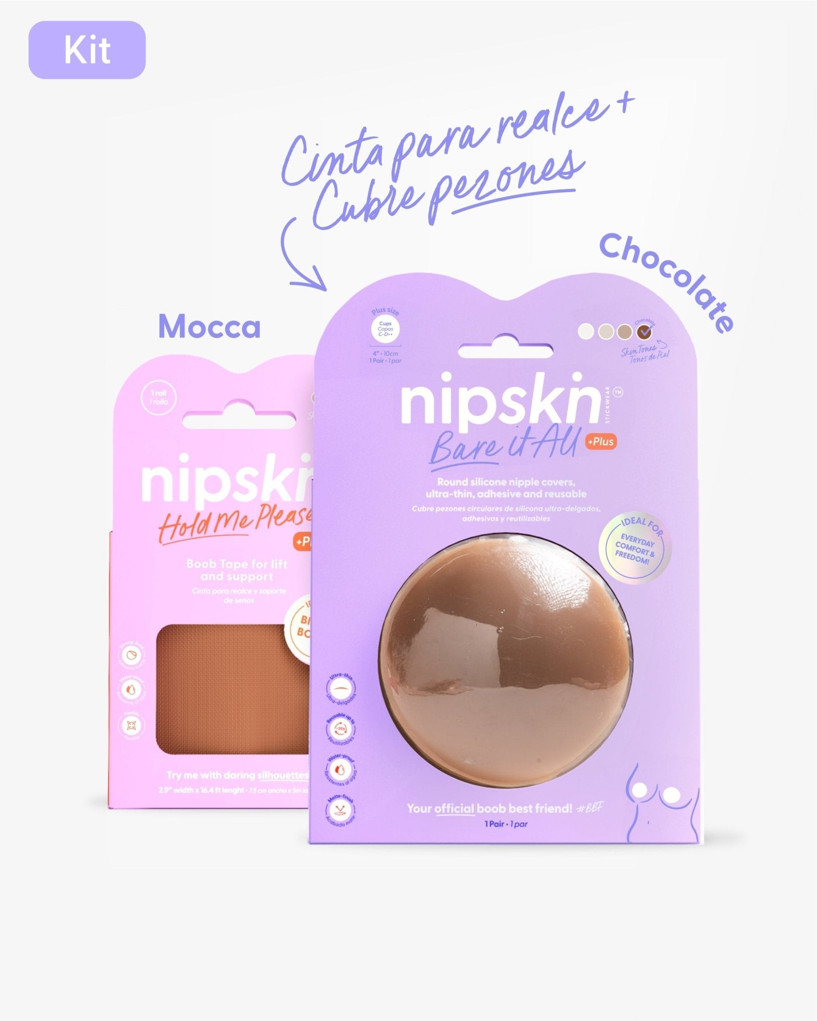 Cinta para Levantar el Busto más Pezoneras de Silicona - Nipskin® - Nipskin