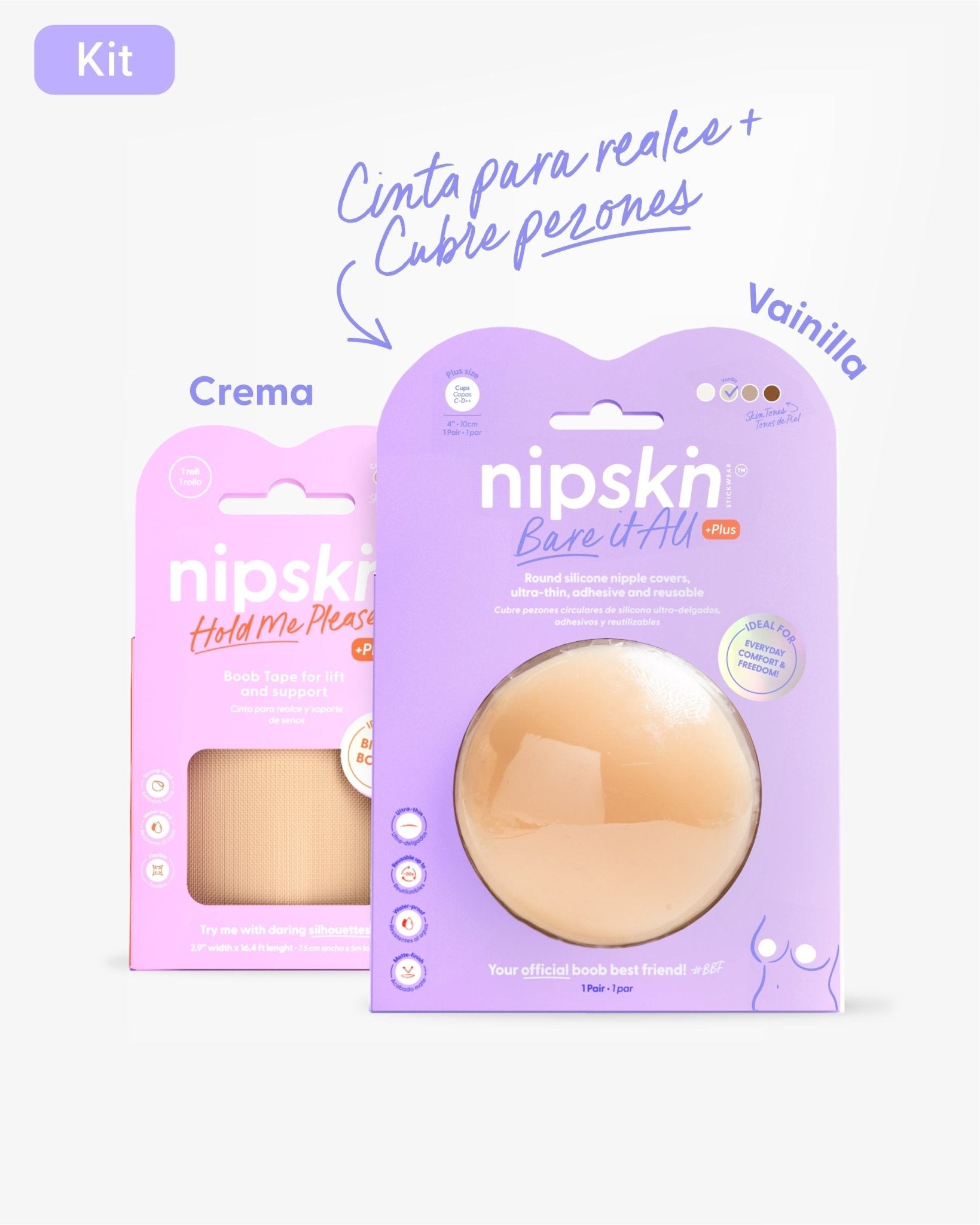 Cinta para Levantar el Busto más Pezoneras de Silicona - Nipskin® - Nipskin