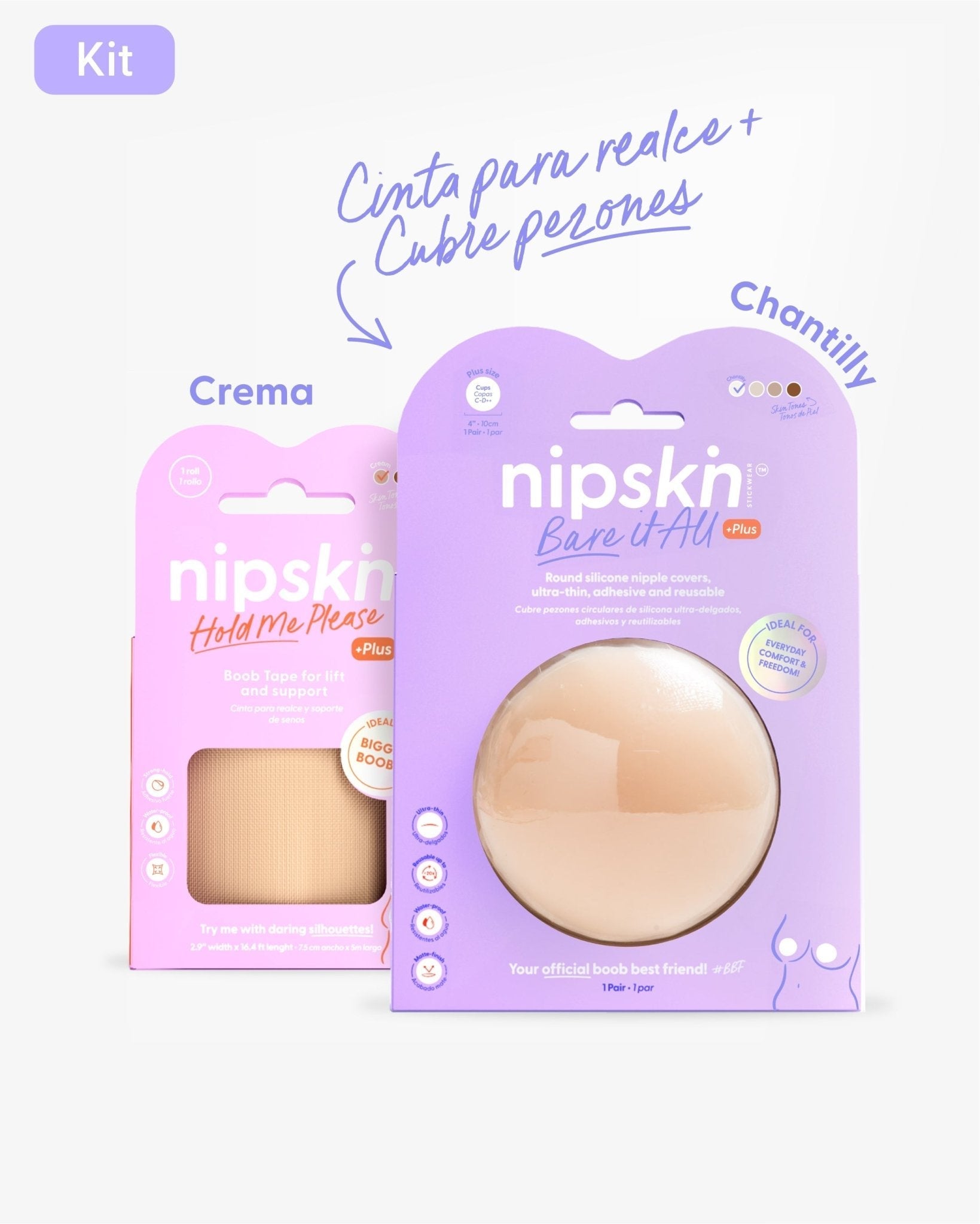 Cinta para Levantar el Busto más Pezoneras de Silicona - Nipskin® - Nipskin