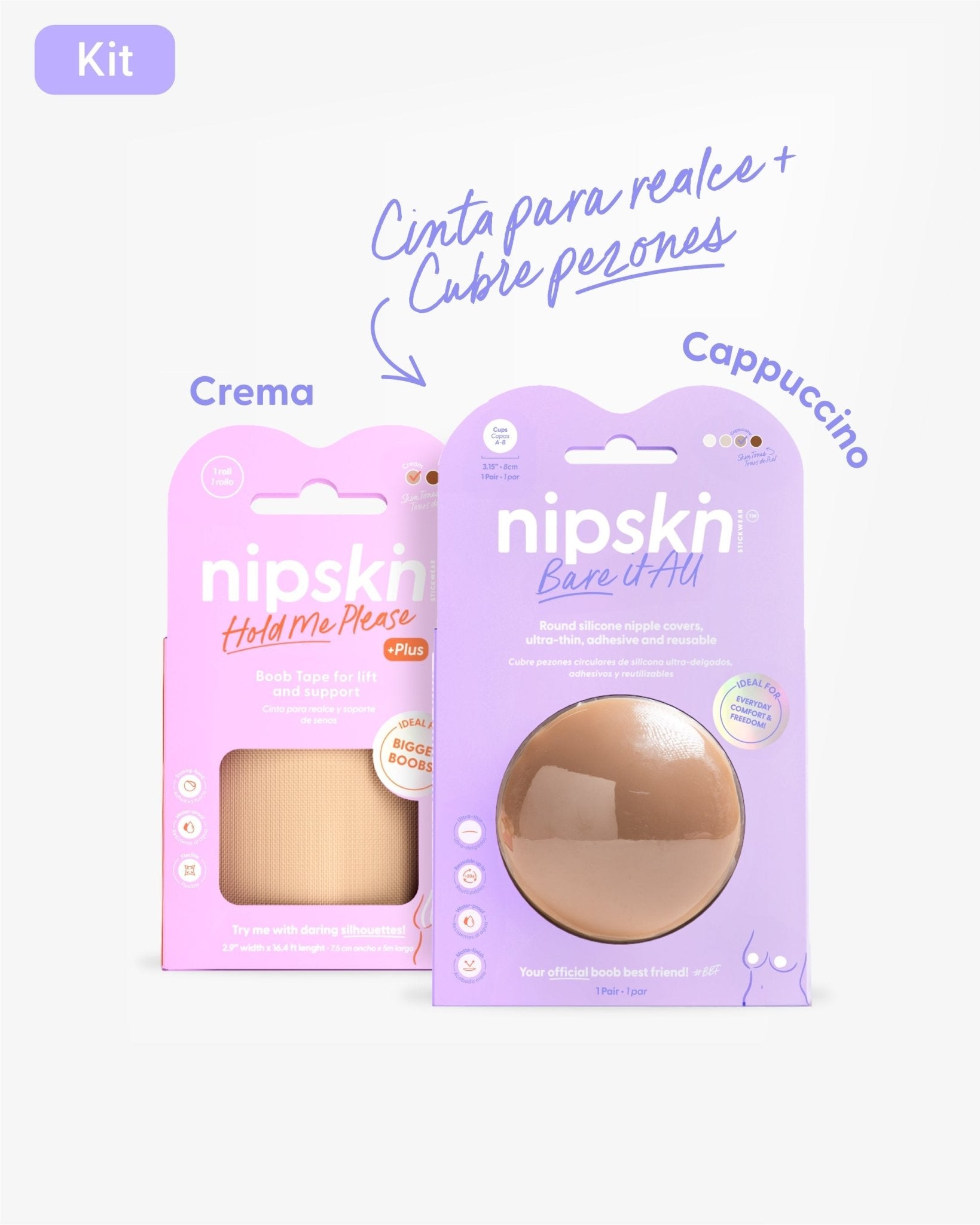 Cinta para Levantar el Busto más Pezoneras de Silicona - Nipskin® - Nipskin