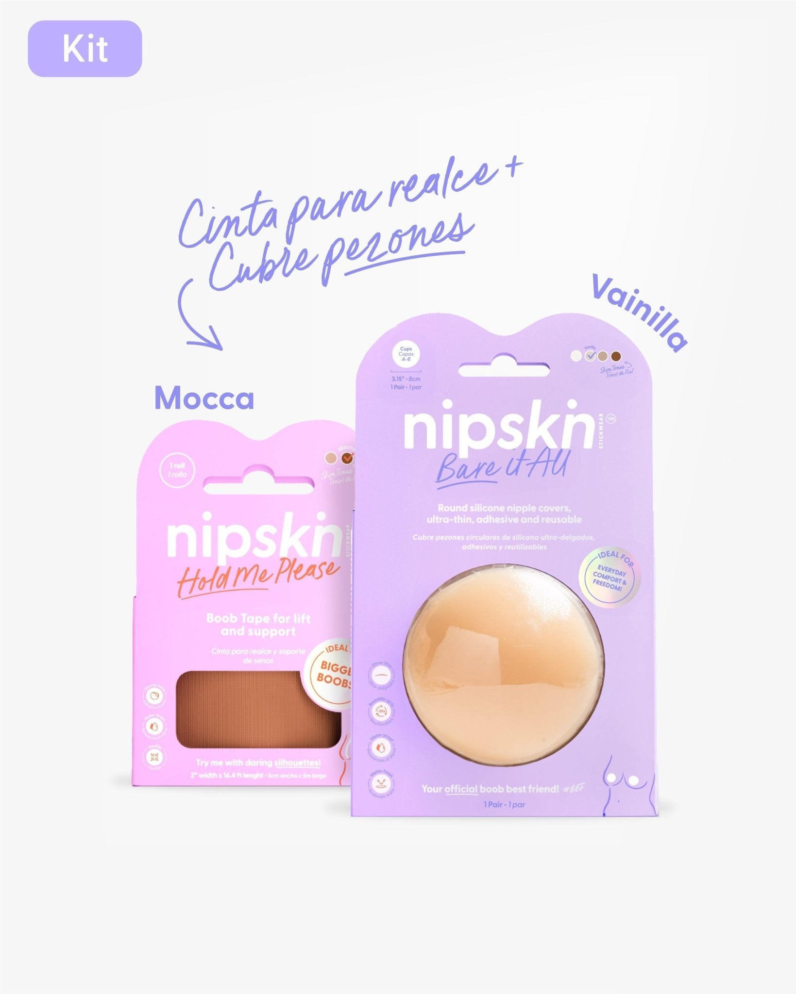 Cinta para Levantar el Busto más Pezoneras de Silicona - Nipskin® - Nipskin
