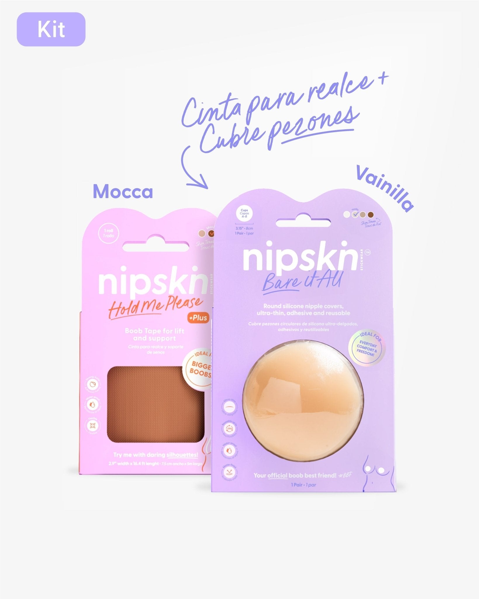Cinta para Levantar el Busto más Pezoneras de Silicona - Nipskin® - Nipskin