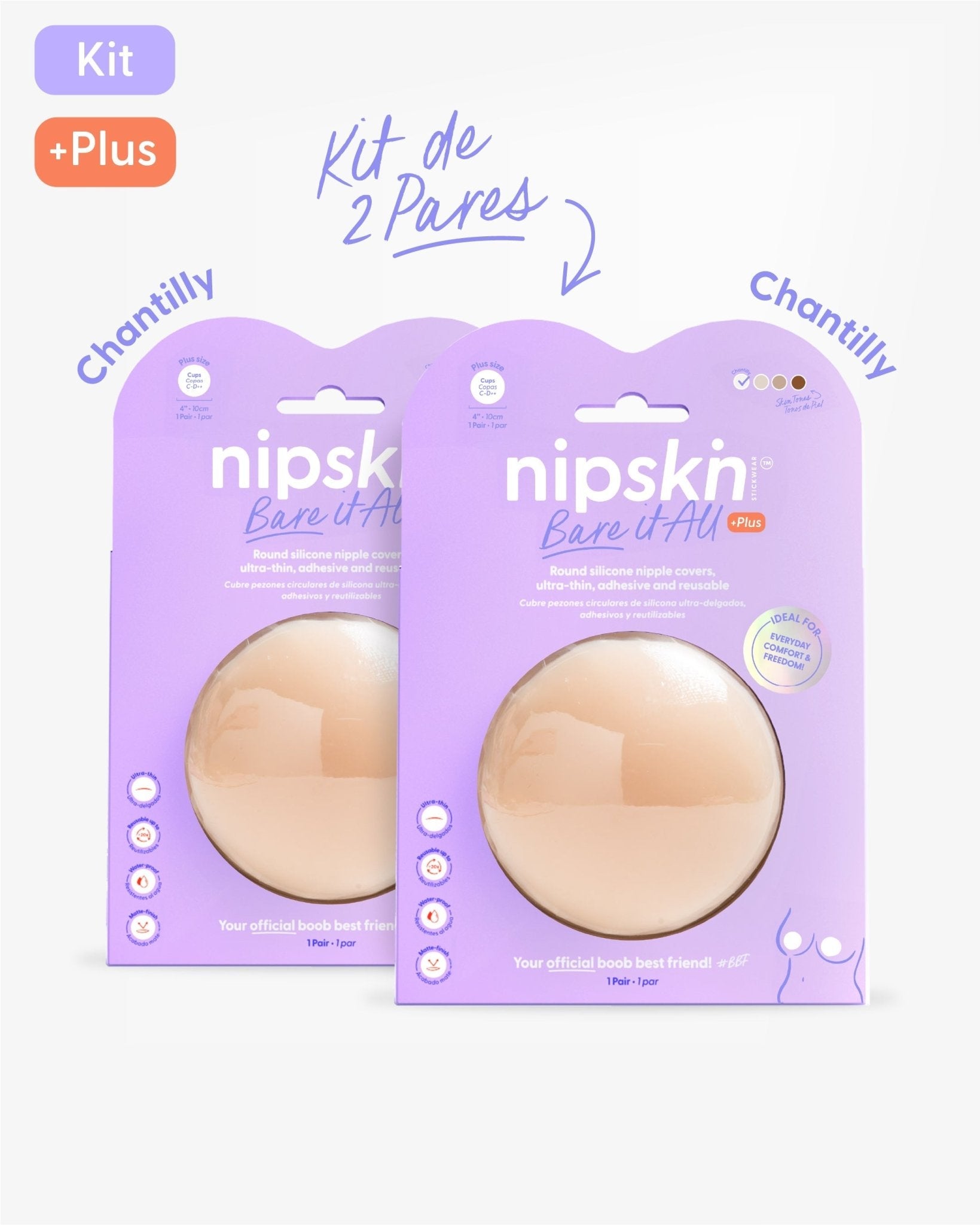 Cubre pezones Adhesivos Invisibles para Mujer -  Nipskin®