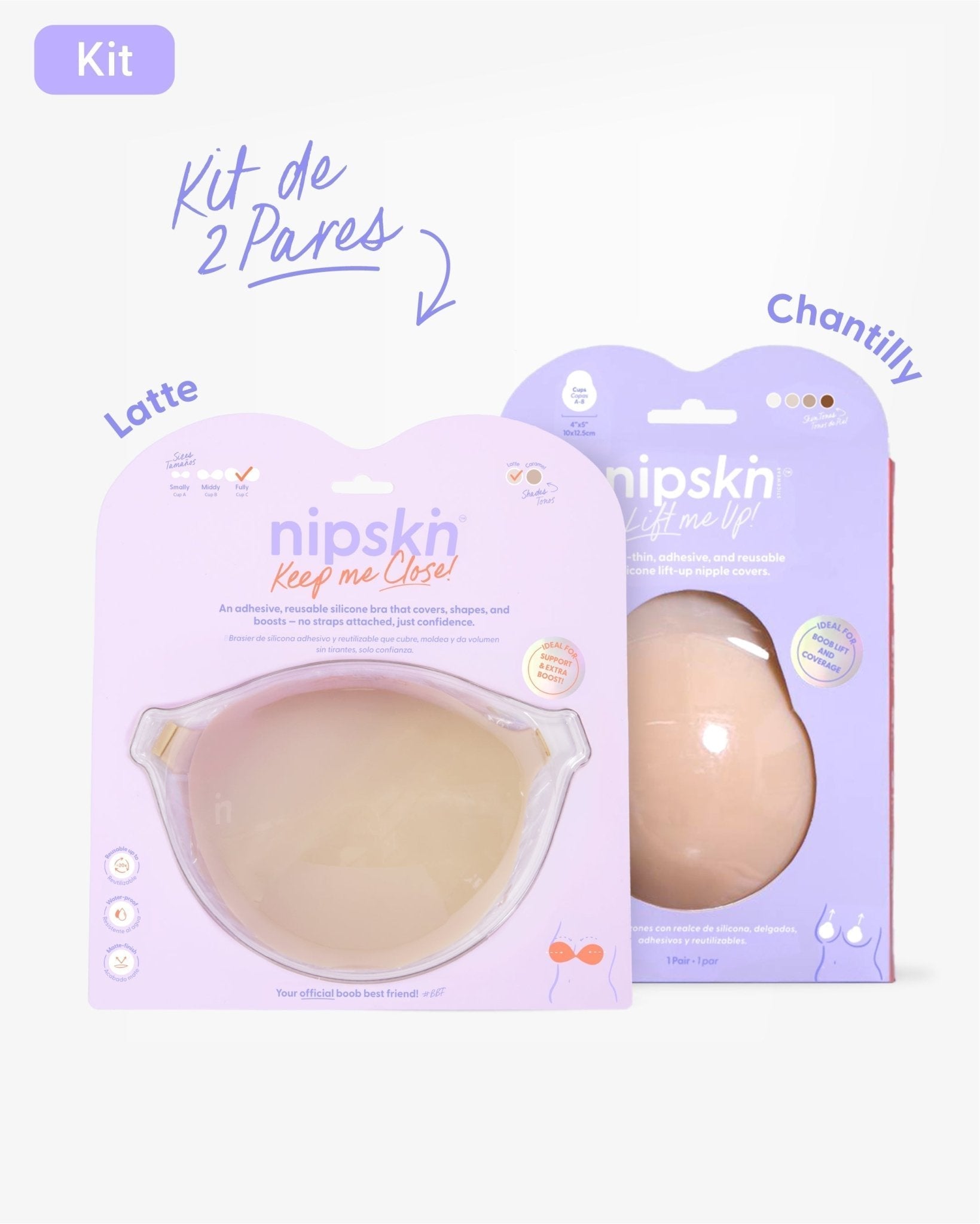 Kit Brasier Adhesivo + Copas Adhesivas en Silicona Para Levantar busto (Talla M) - Nipskin® - Nipskin ES