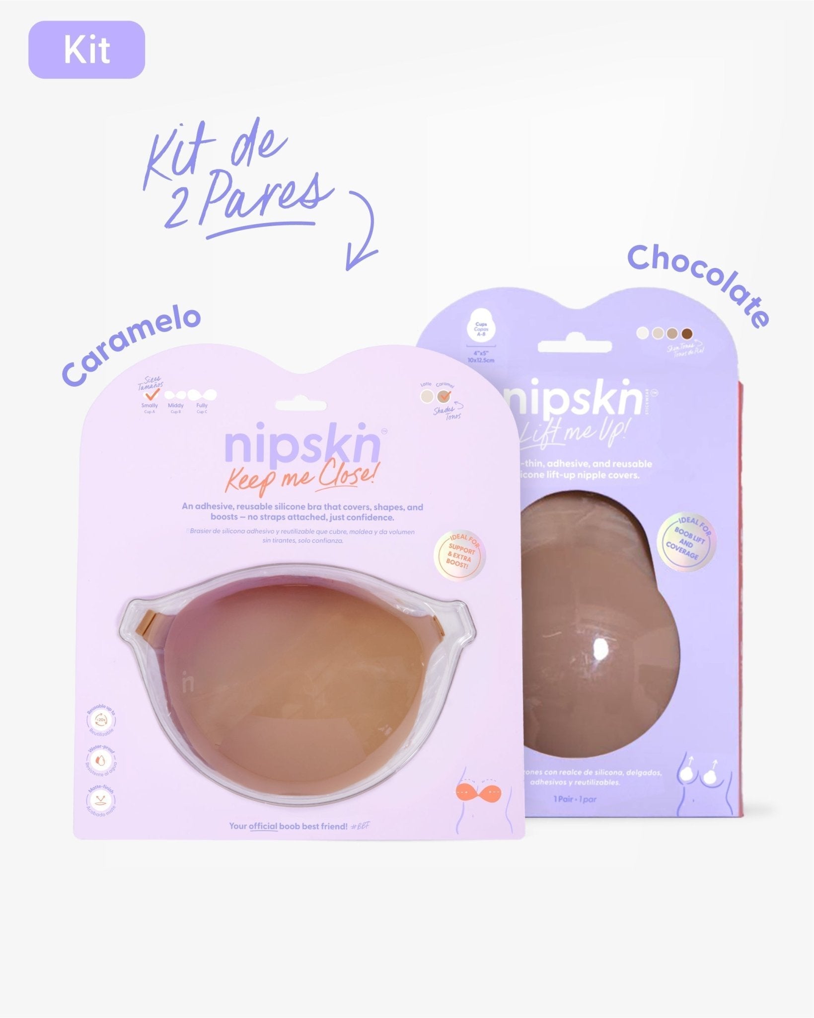Kit Brasier Adhesivo + Copas Adhesivas en Silicona Para Levantar busto (Talla M) - Nipskin® - Nipskin ES