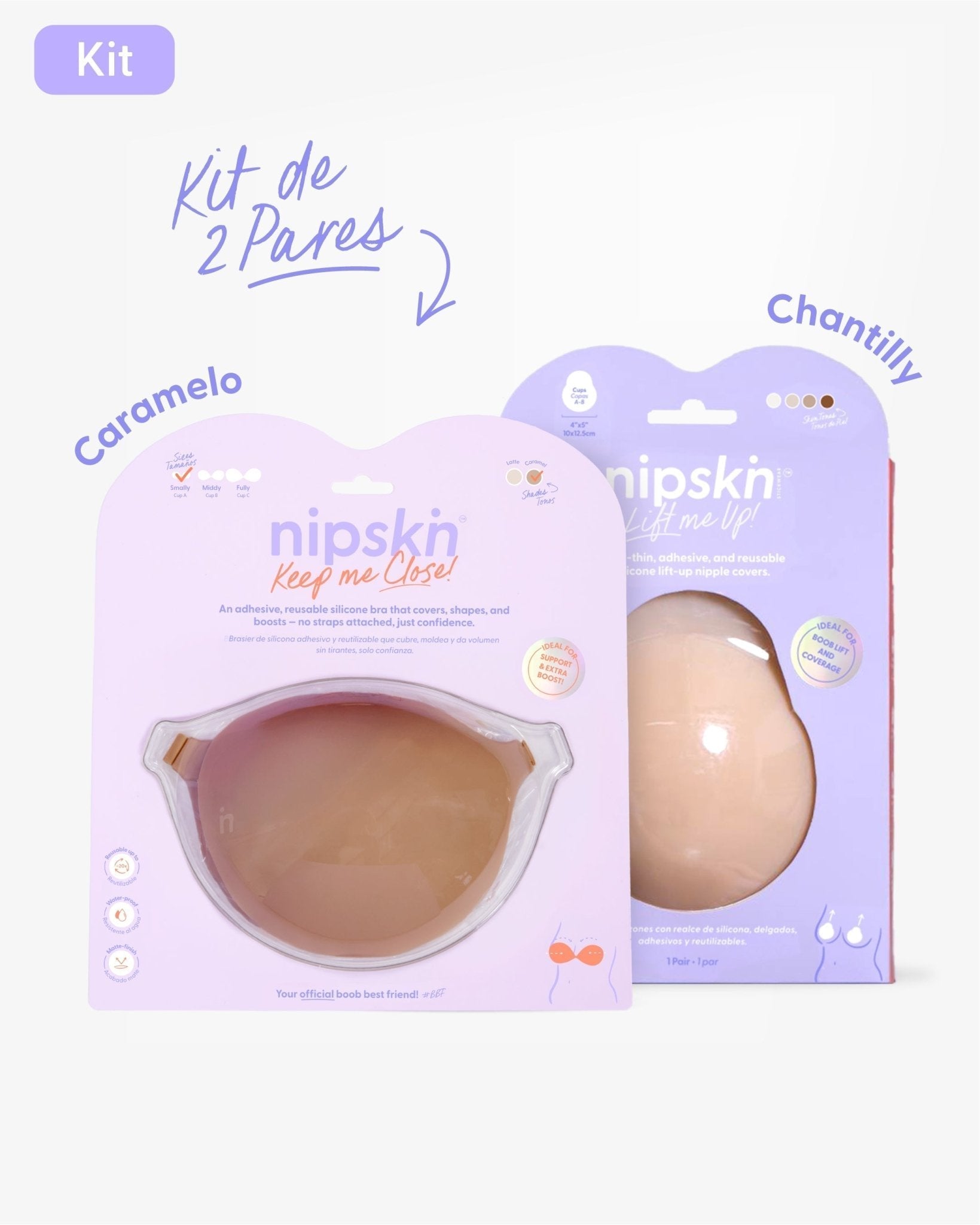 Kit Brasier Adhesivo + Copas Adhesivas en Silicona Para Levantar busto (Talla M) - Nipskin® - Nipskin ES