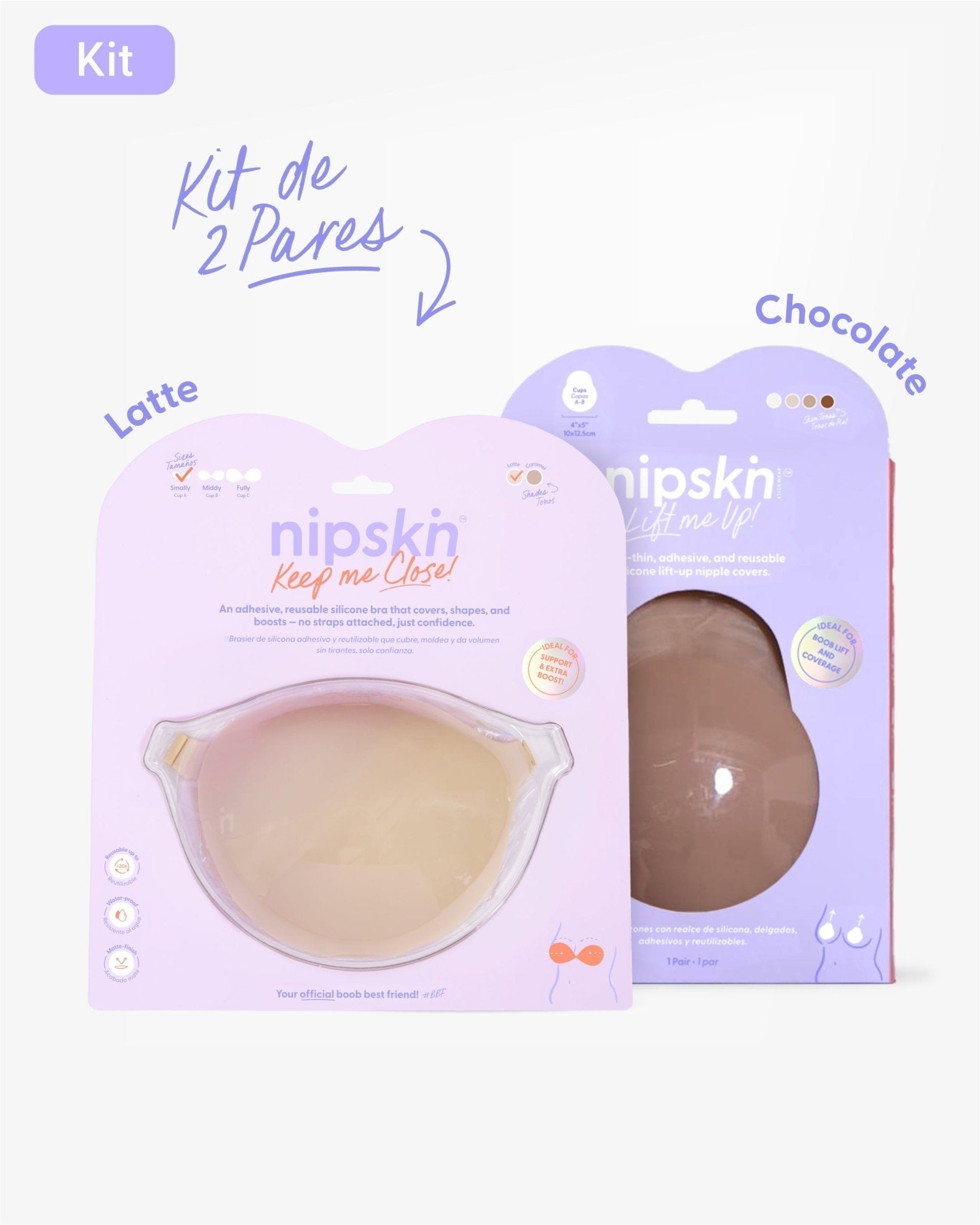 Kit Brasier Adhesivo + Copas Adhesivas en Silicona Para Levantar busto (Talla M) - Nipskin® - Nipskin ES