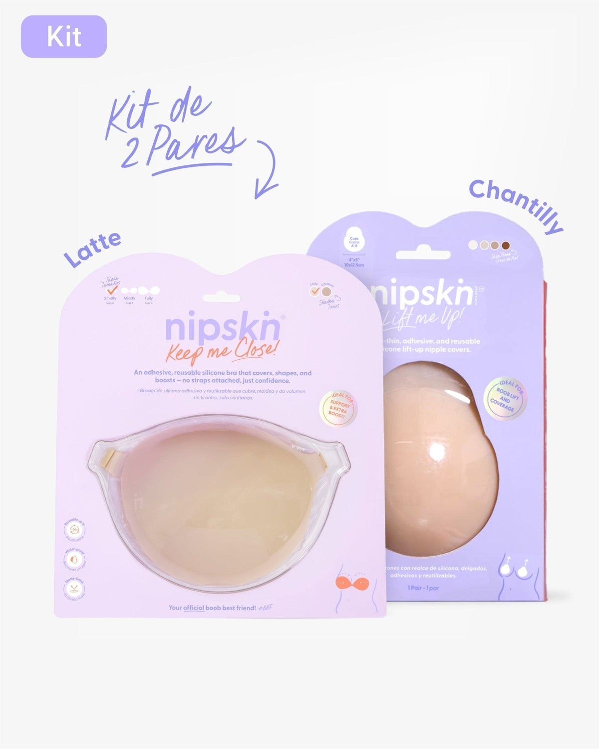 Kit Brasier Adhesivo + Copas Adhesivas en Silicona Para Levantar busto (Talla M) - Nipskin® - Nipskin ES