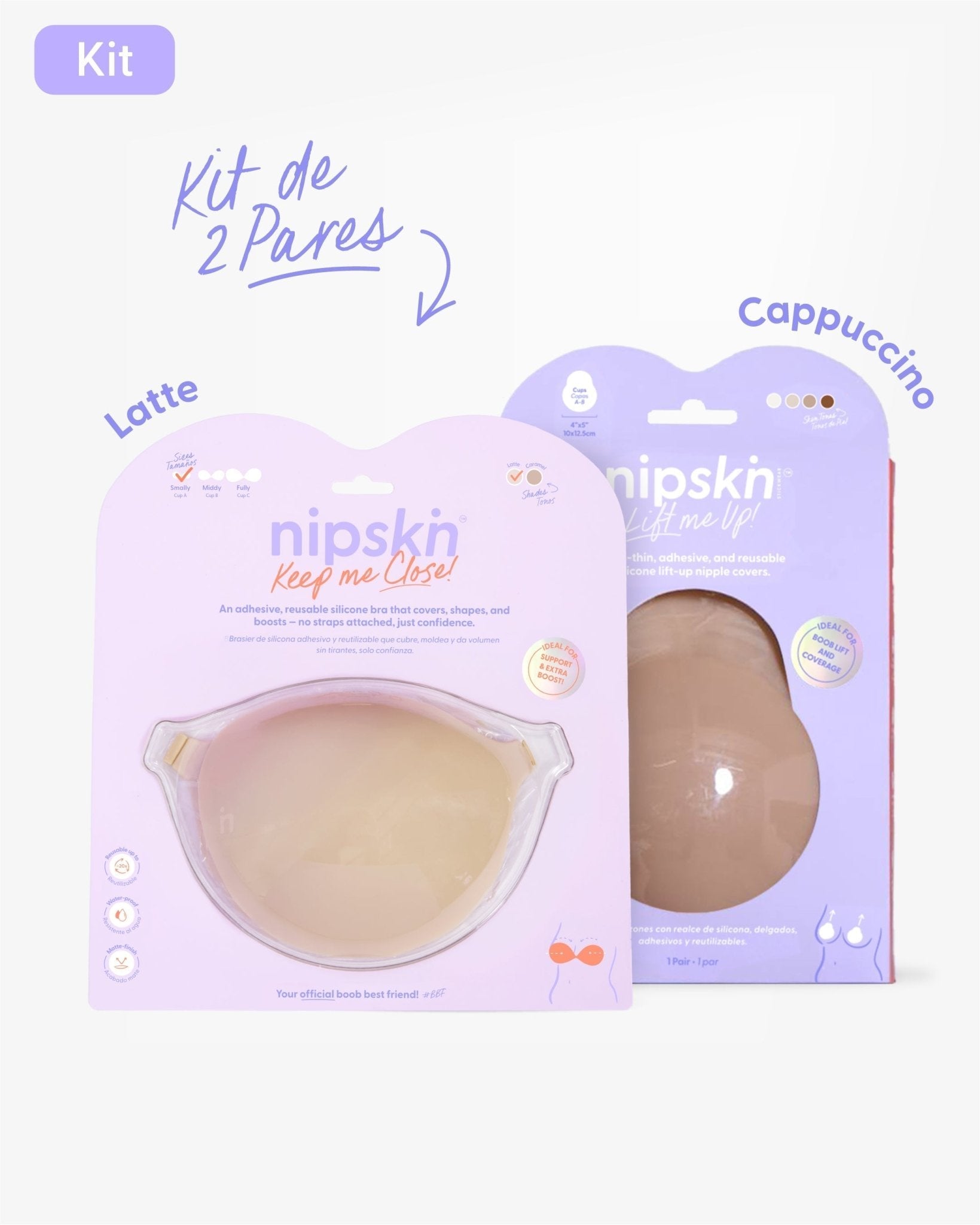 Kit Brasier Adhesivo + Copas Adhesivas en Silicona Para Levantar busto (Talla M) - Nipskin® - Nipskin ES