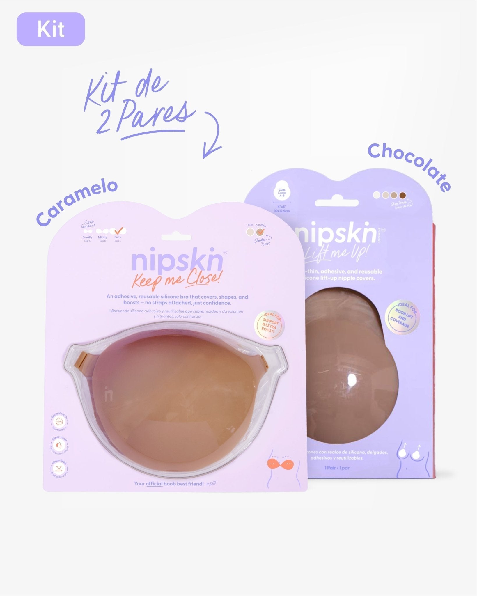 Kit Brasier Adhesivo + Copas Adhesivas en Silicona Para Levantar busto (Talla M) - Nipskin® - Nipskin ES