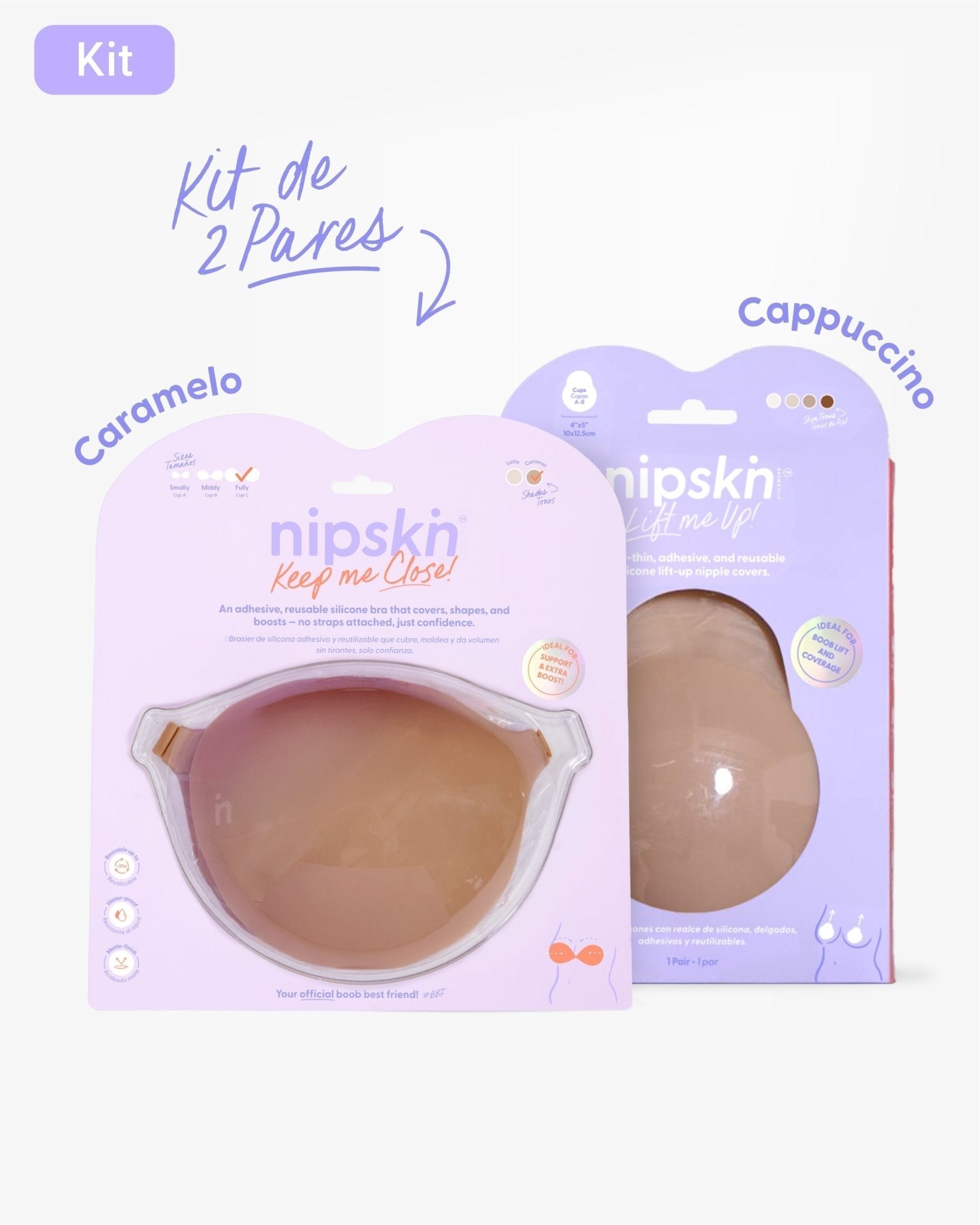 Kit Brasier Adhesivo + Copas Adhesivas en Silicona Para Levantar busto (Talla M) - Nipskin® - Nipskin ES