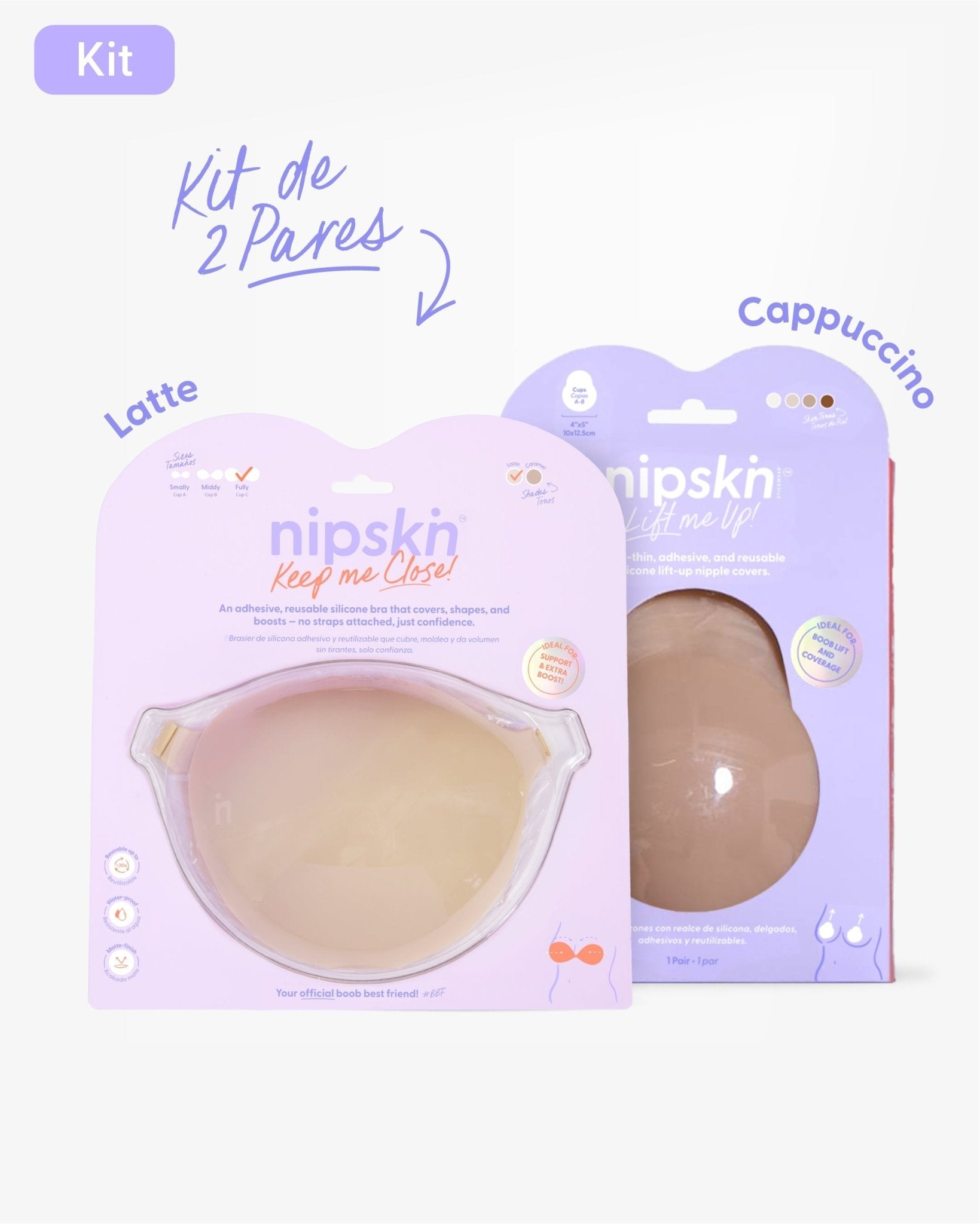 Kit Brasier Adhesivo + Copas Adhesivas en Silicona Para Levantar busto (Talla M) - Nipskin® - Nipskin ES