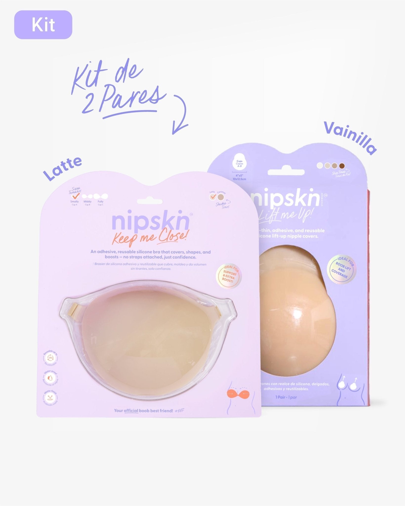 Kit Brasier Adhesivo + Copas Adhesivas en Silicona Para Levantar busto (Talla M) - Nipskin® - Nipskin ES