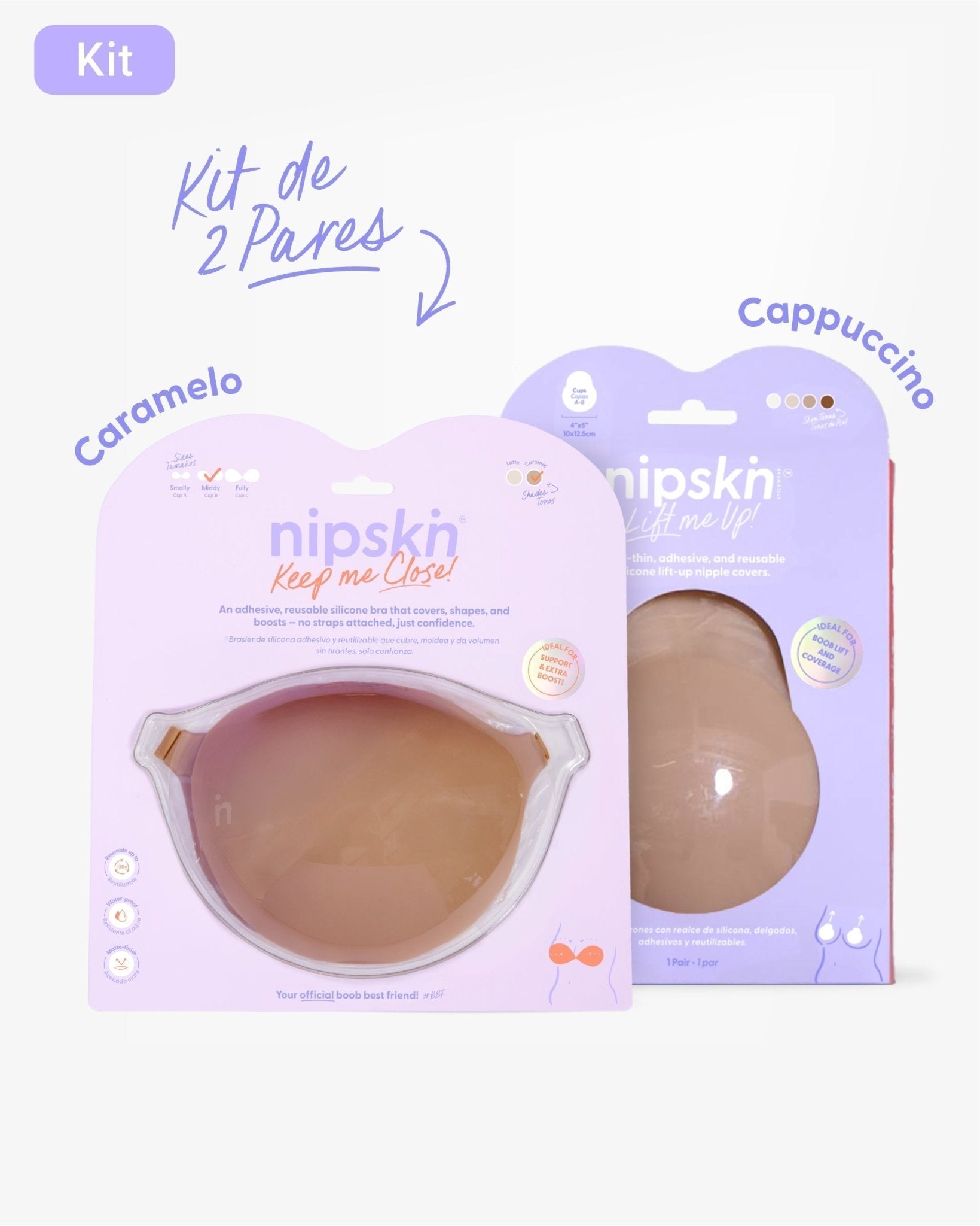 Kit Brasier Adhesivo + Copas Adhesivas en Silicona Para Levantar busto (Talla M) - Nipskin® - Nipskin ES