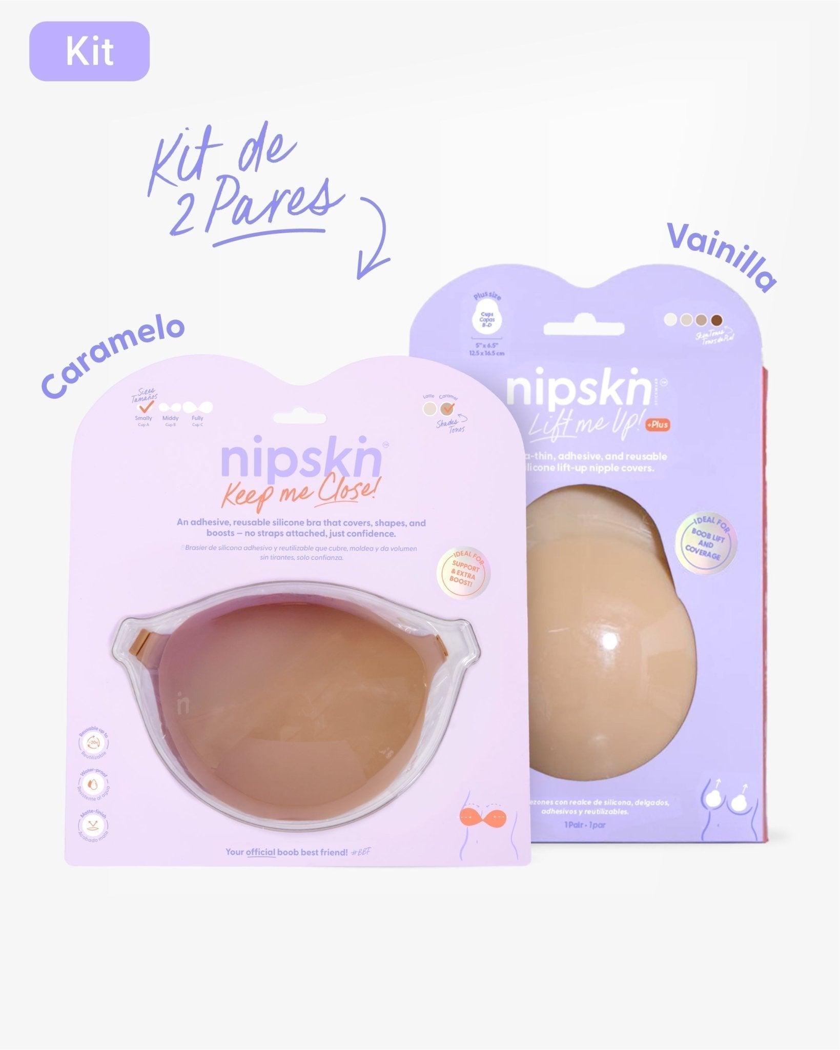 Kit Brasier Adhesivo + Copas Adhesivas en Silicona Para Levantar busto (Talla PLUS) - Nipskin® - Nipskin ES