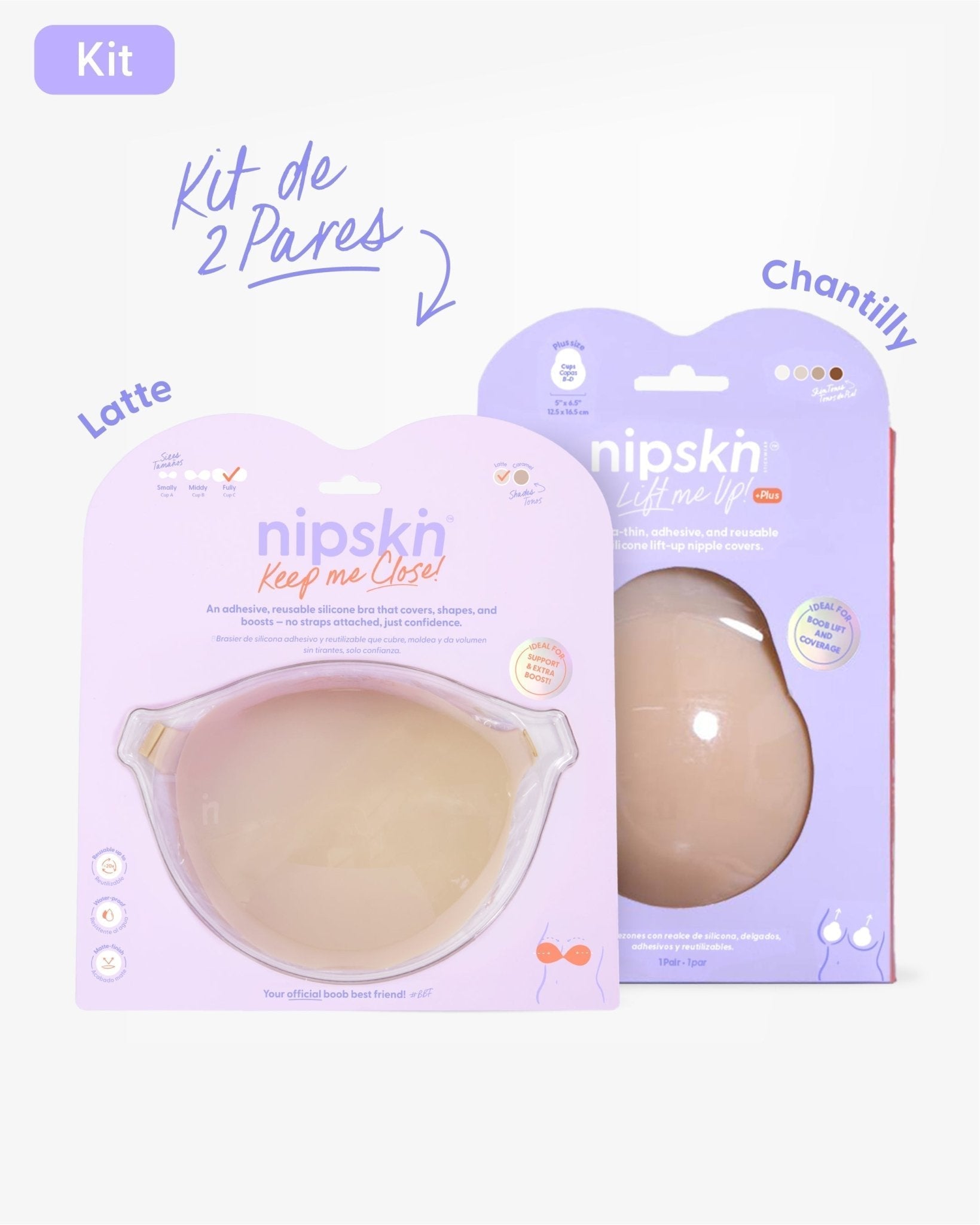 Kit Brasier Adhesivo + Copas Adhesivas en Silicona Para Levantar busto (Talla PLUS) - Nipskin® - Nipskin ES