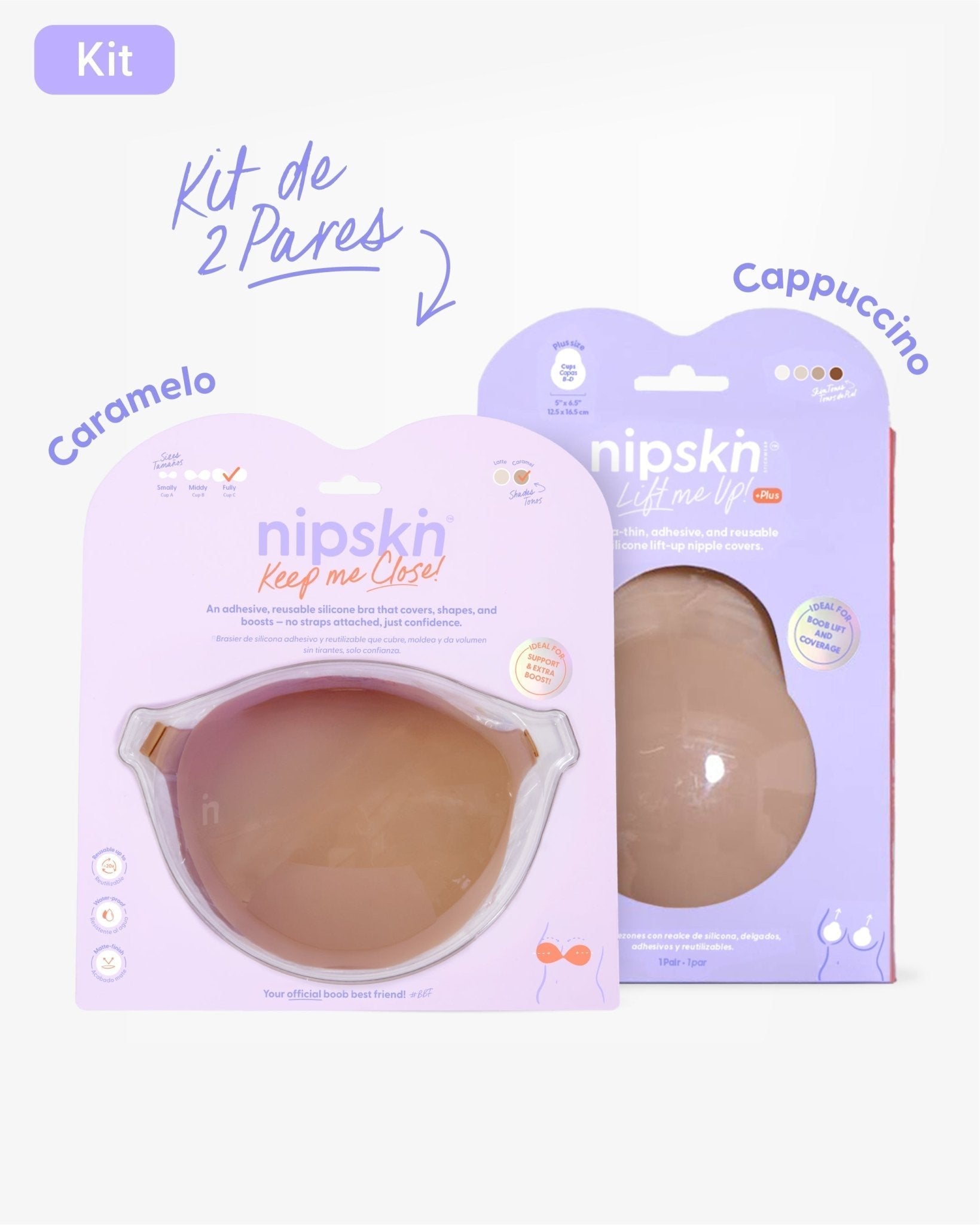 Kit Brasier Adhesivo + Copas Adhesivas en Silicona Para Levantar busto (Talla PLUS) - Nipskin® - Nipskin ES