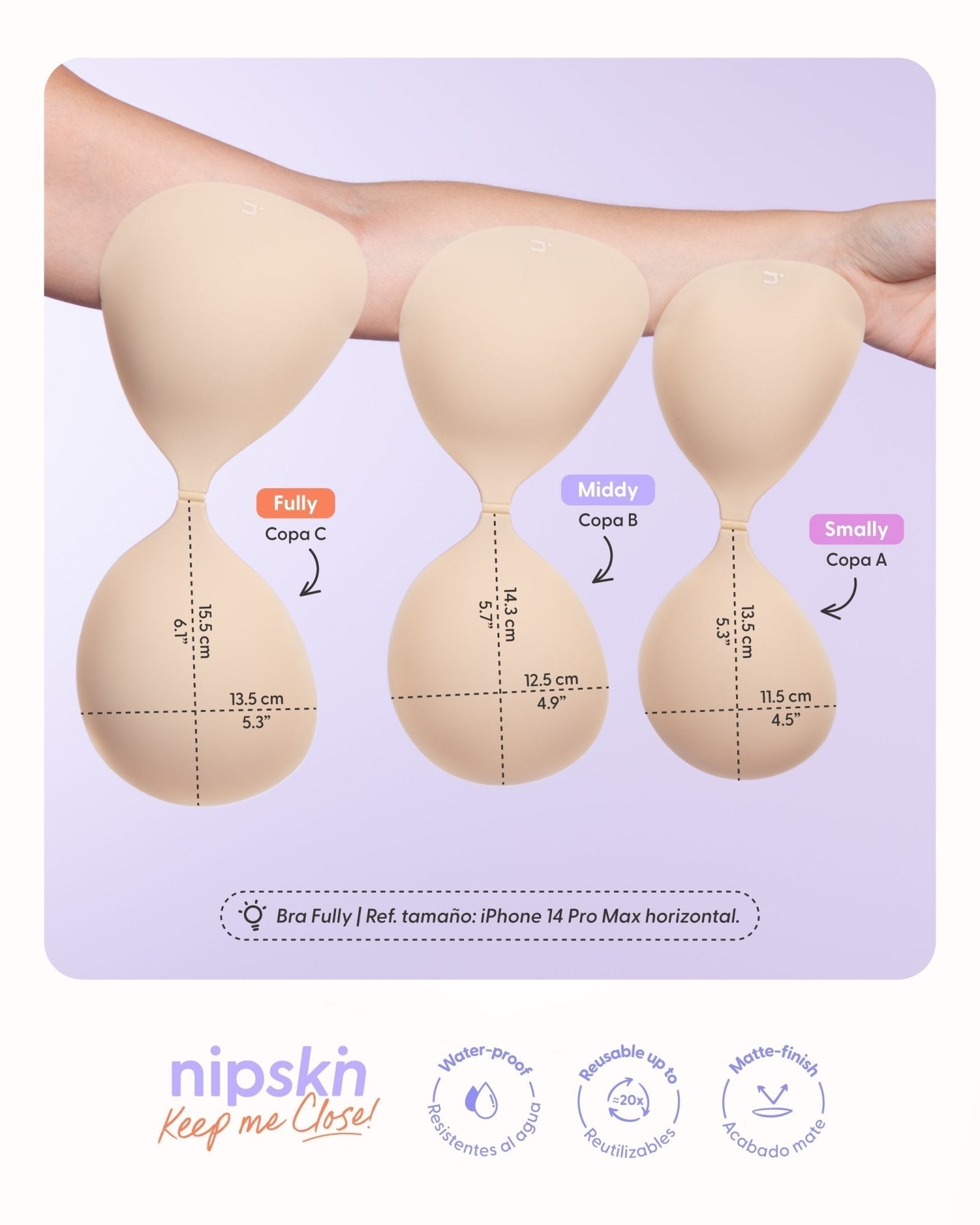 Kit Brasier Adhesivo + Copas Adhesivas en Silicona Para Levantar busto (Talla PLUS) - Nipskin® - Nipskin ES