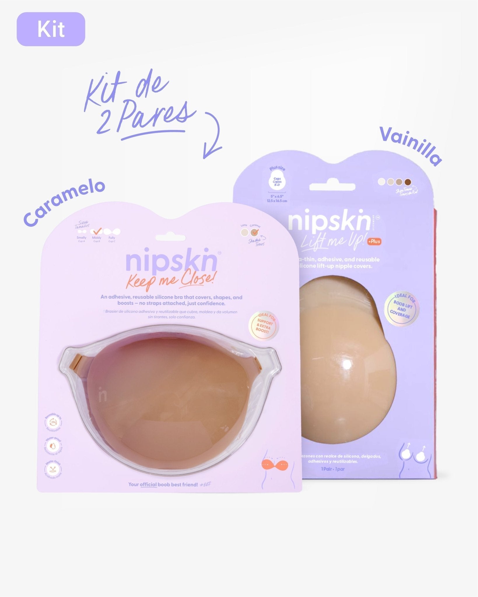 Kit Brasier Adhesivo + Copas Adhesivas en Silicona Para Levantar busto (Talla PLUS) - Nipskin® - Nipskin ES