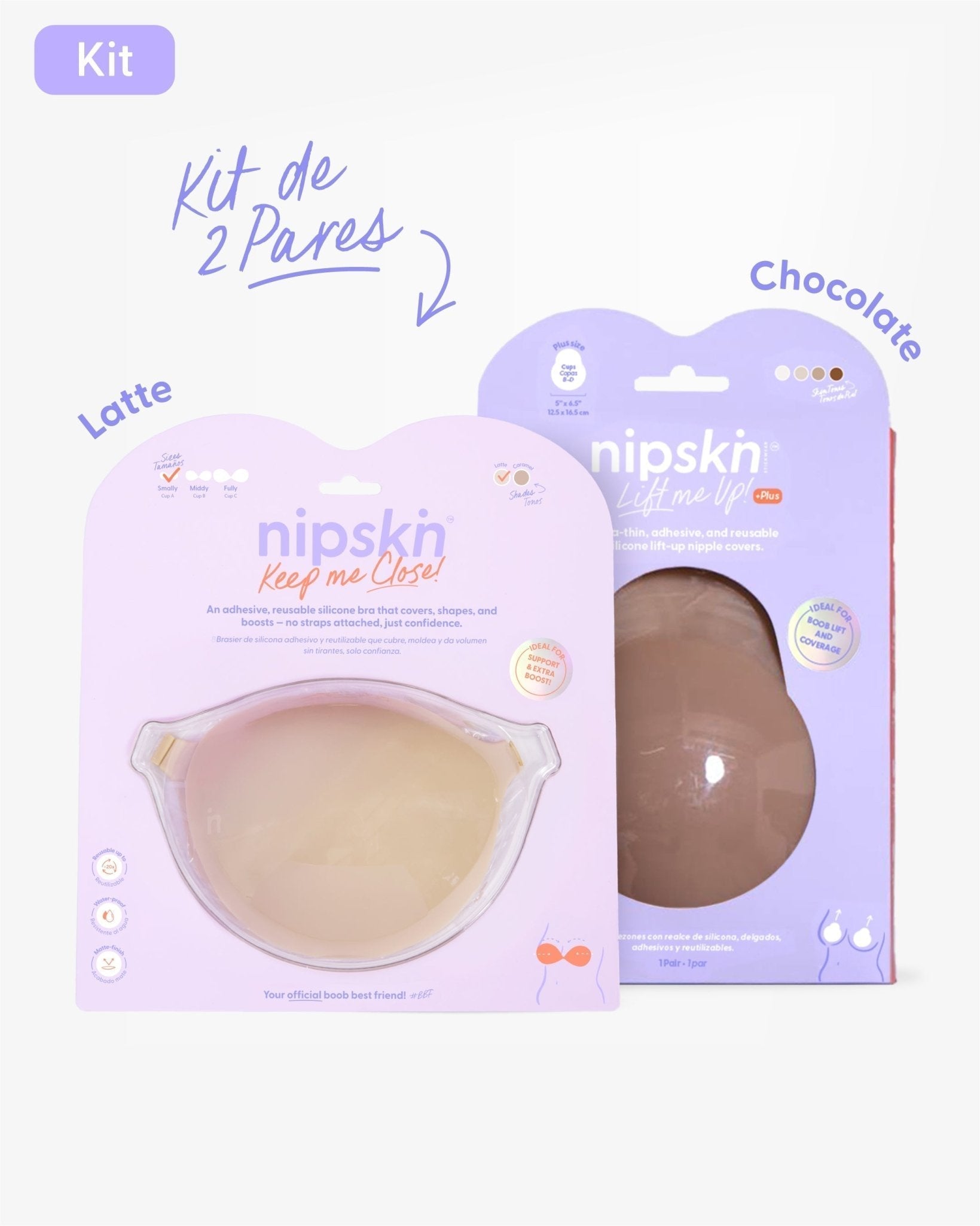 Kit Brasier Adhesivo + Copas Adhesivas en Silicona Para Levantar busto (Talla PLUS) - Nipskin® - Nipskin ES