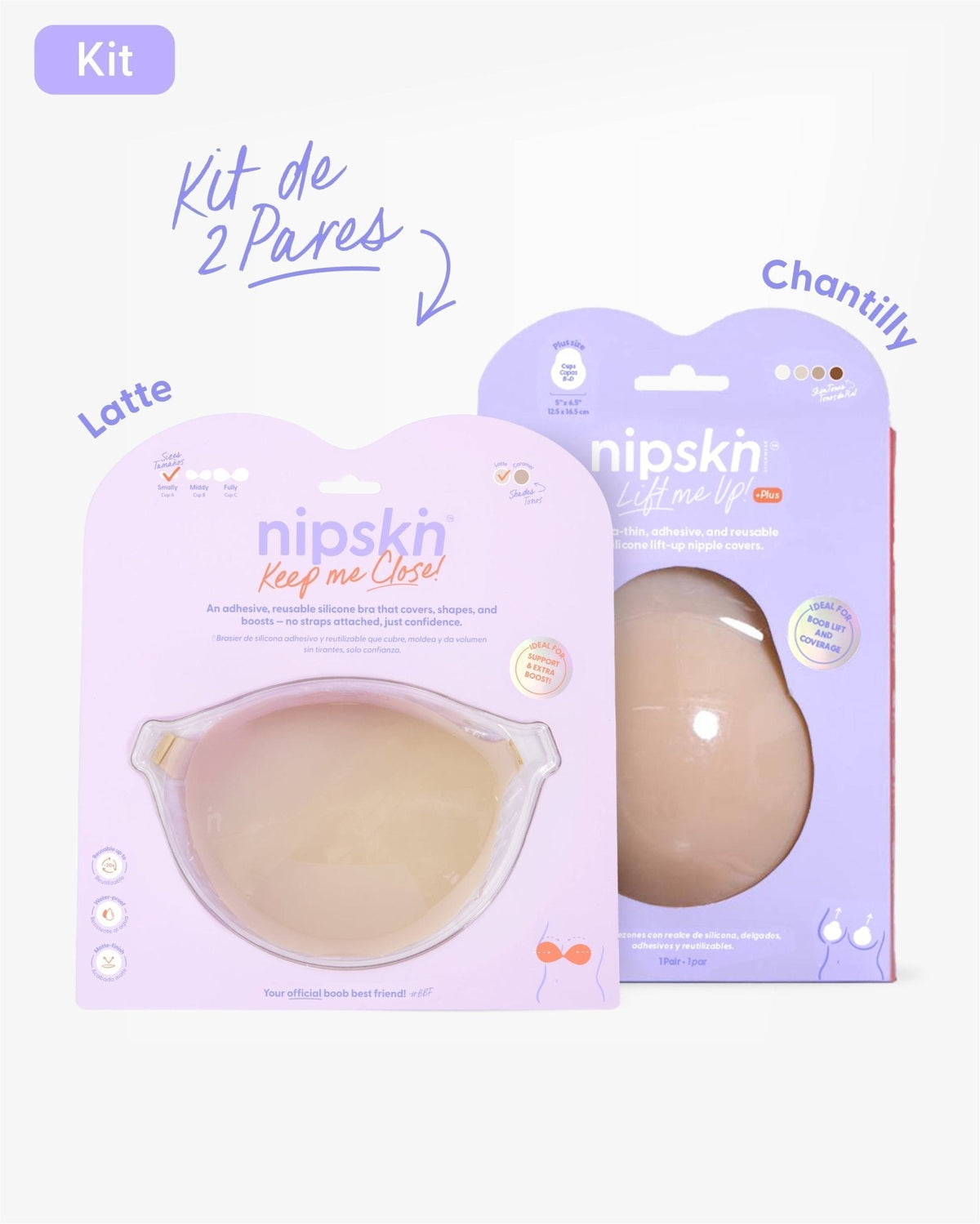 Kit Brasier Adhesivo + Copas Adhesivas en Silicona Para Levantar busto (Talla PLUS) - Nipskin® - Nipskin ES