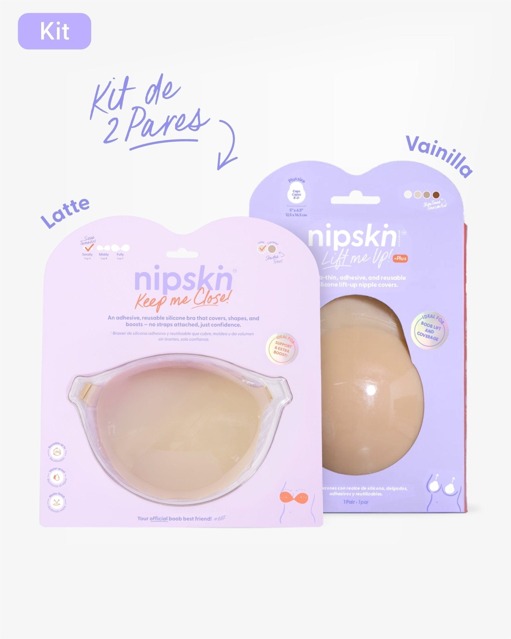 Kit Brasier Adhesivo + Copas Adhesivas en Silicona Para Levantar busto (Talla PLUS) - Nipskin® - Nipskin ES