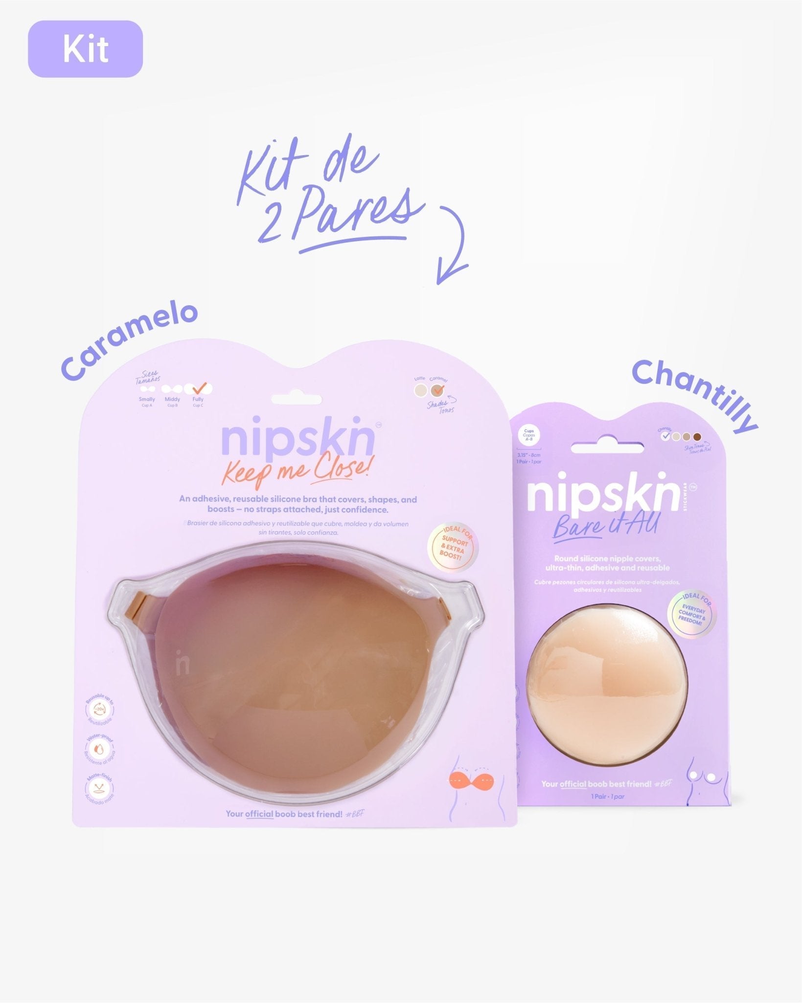 Kit Brasier Adhesivo + Cubre Pezón de Silicona (Talla M) - Nipskin® - Nipskin ES