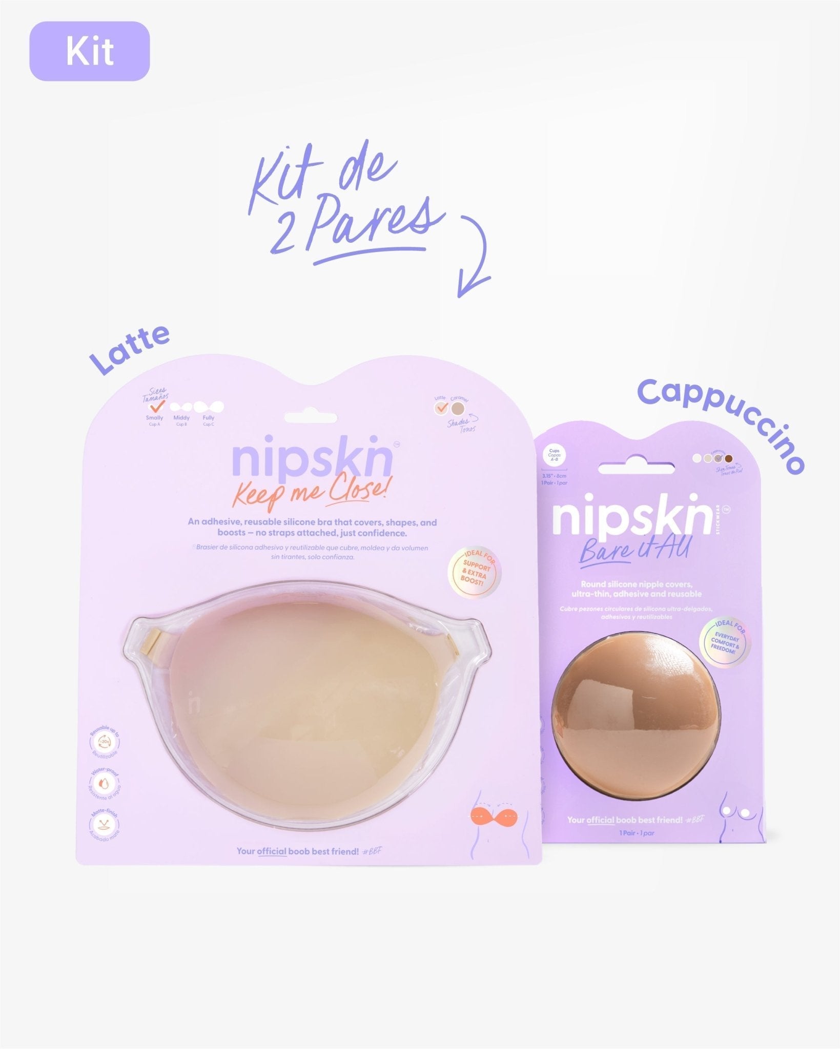 Kit Brasier Adhesivo + Cubre Pezón de Silicona (Talla M) - Nipskin® - Nipskin ES