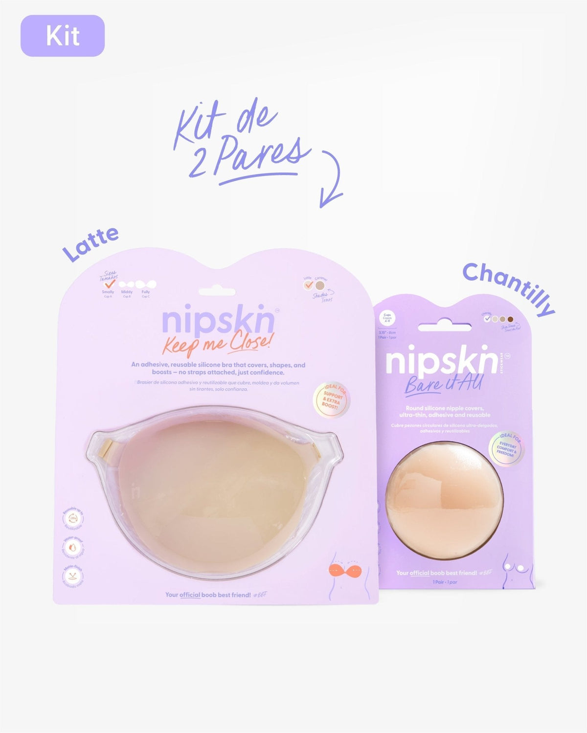 Kit Brasier Adhesivo + Cubre Pezón de Silicona (Talla M) - Nipskin® - Nipskin ES