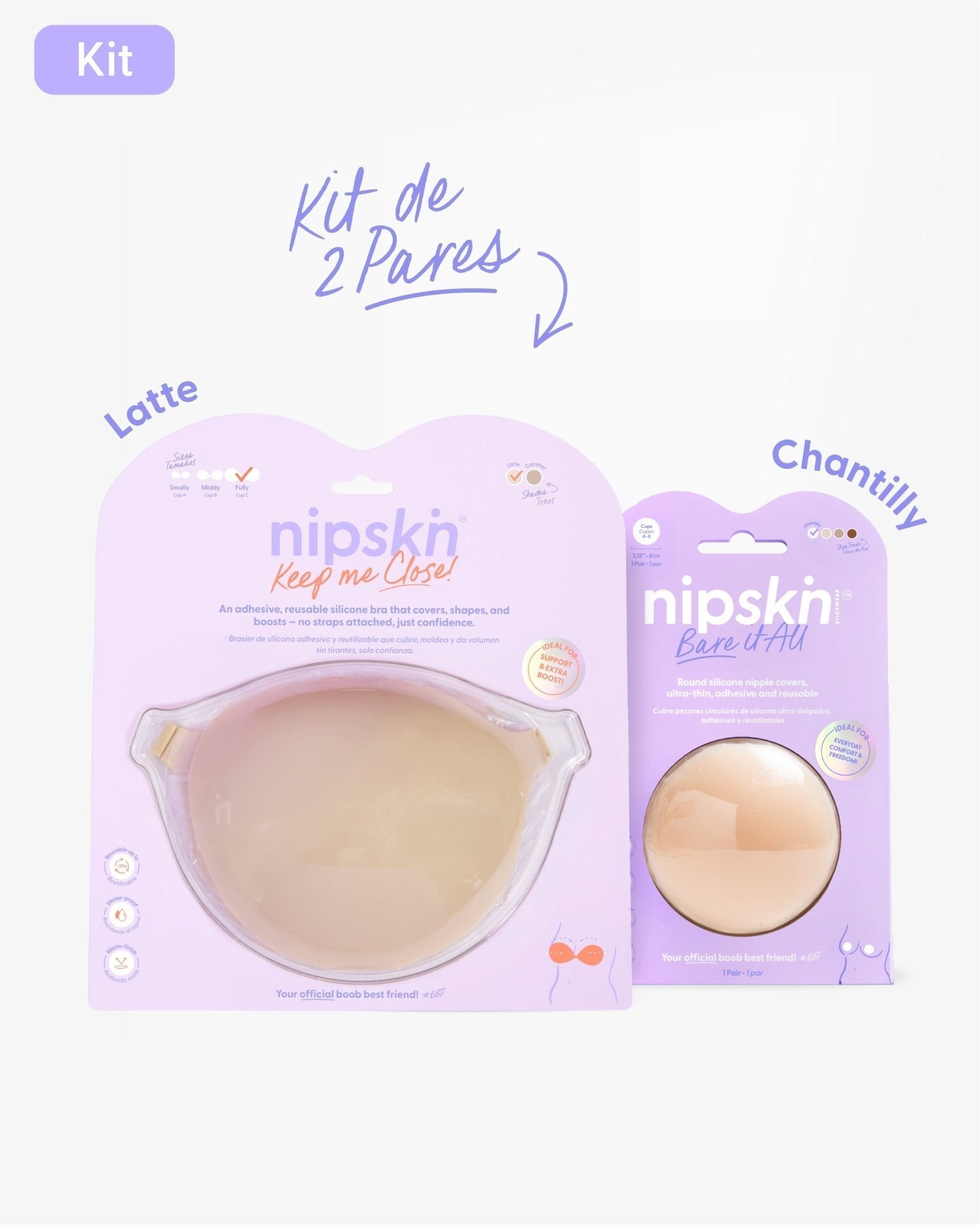 Kit Brasier Adhesivo + Cubre Pezón de Silicona (Talla M) - Nipskin® - Nipskin ES