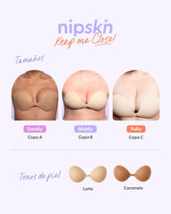 Kit Brasier Adhesivo + Cubre Pezón de Silicona (Talla M) - Nipskin® - Nipskin ES