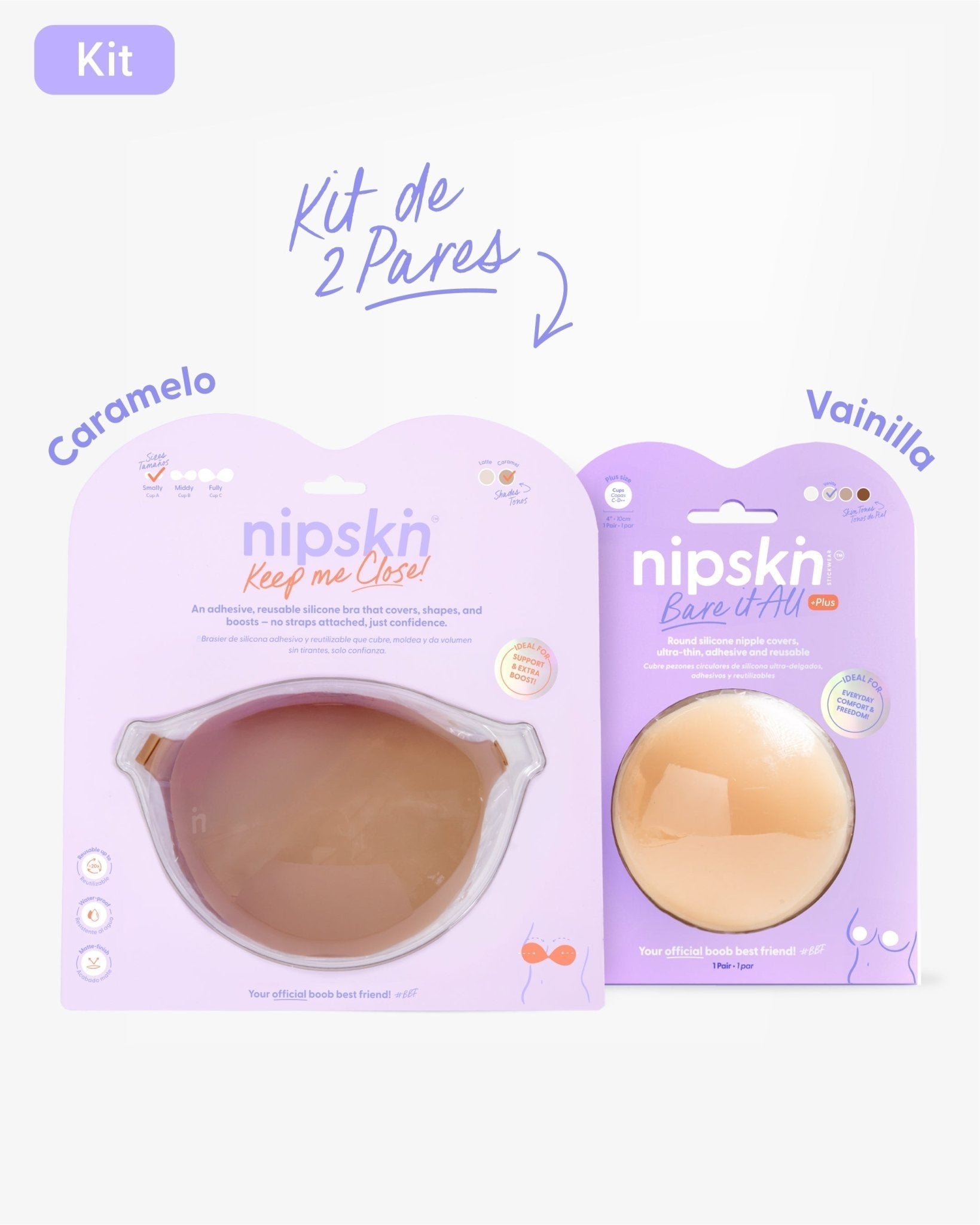 Kit Brasier Adhesivo + Cubre Pezón de Silicona (Talla PLUS) - Nipskin® - Nipskin ES