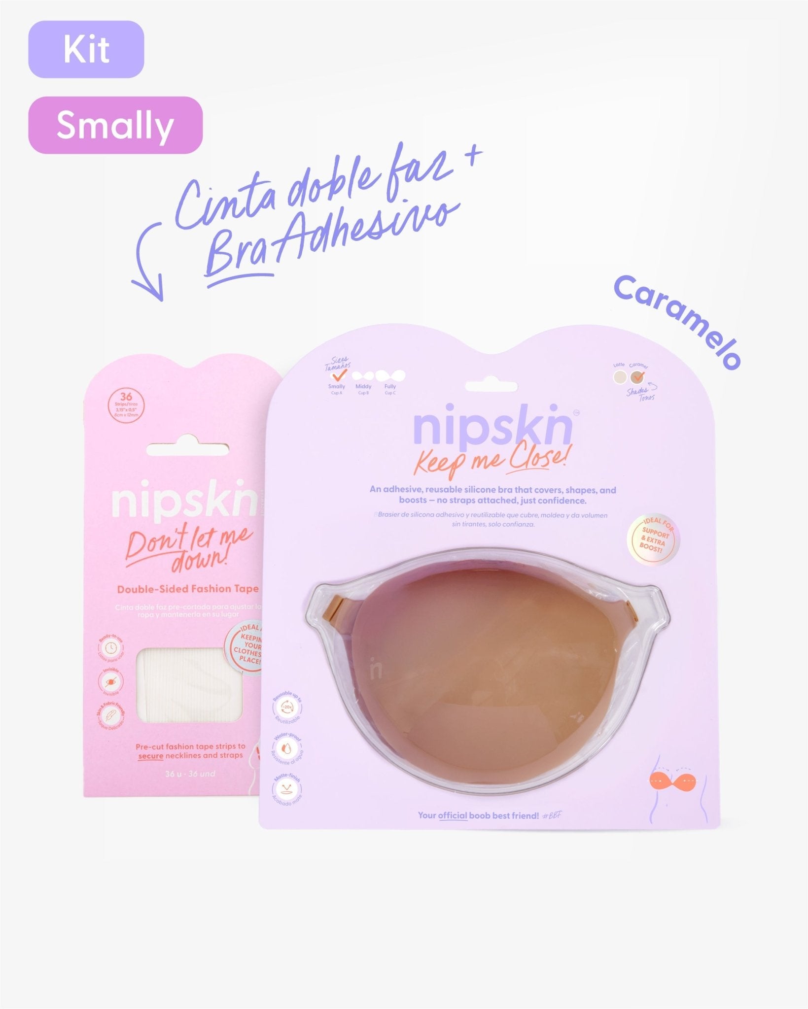 Kit Brasier Adhesivo de Silicona, Keep Me Close + Cinta Doble Faz - Nipskin® - Nipskin ES