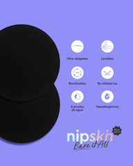 Kit Brasier Adhesivo Negro+ Cubre Pezón de Silicona Negro - Nipskin® - Nipskin ES