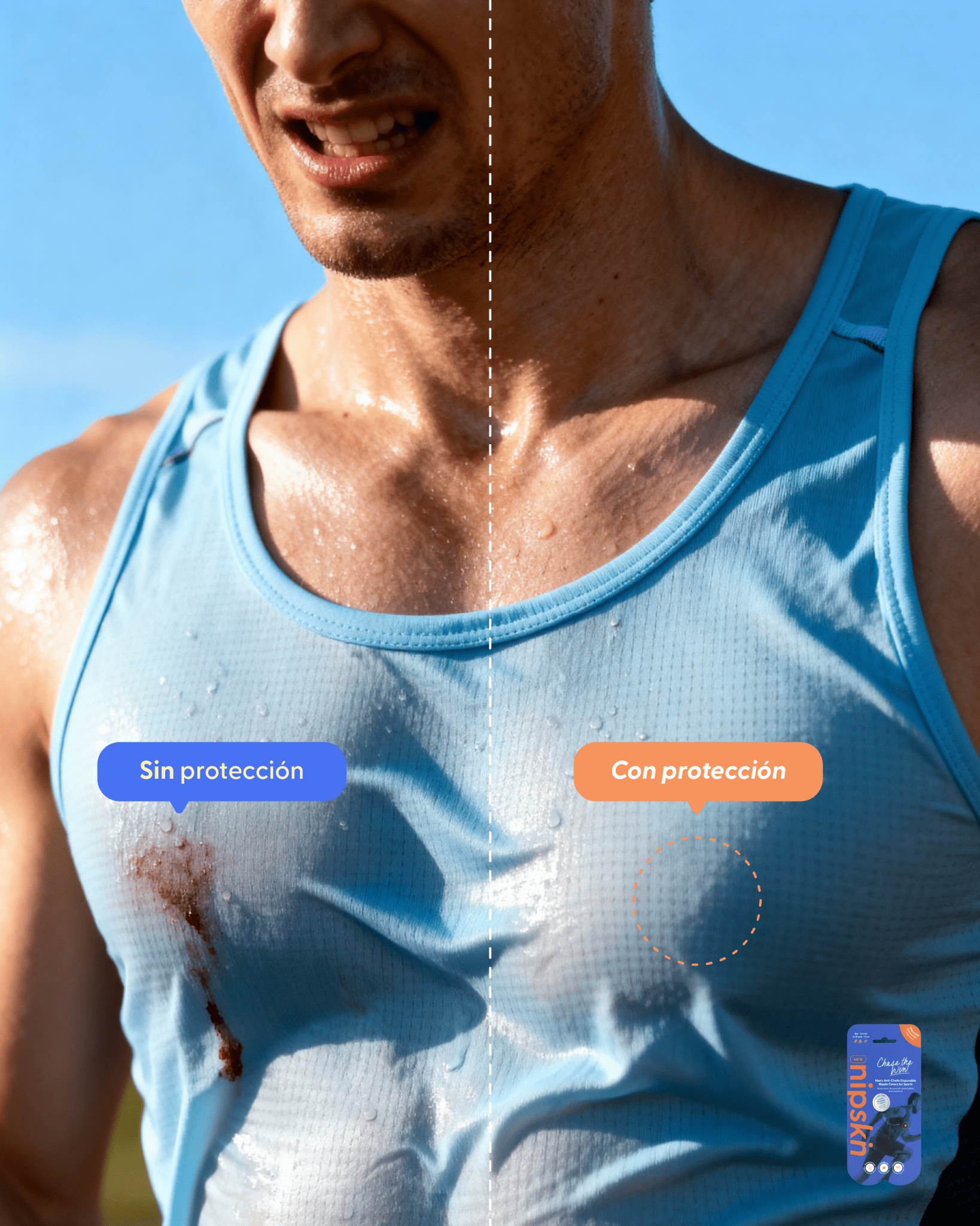 Kit Cubrepezones Pareja: Anti - Roce (Él) + Sin Adhesivo (Ella) - Nipskin® - Nipskin ES