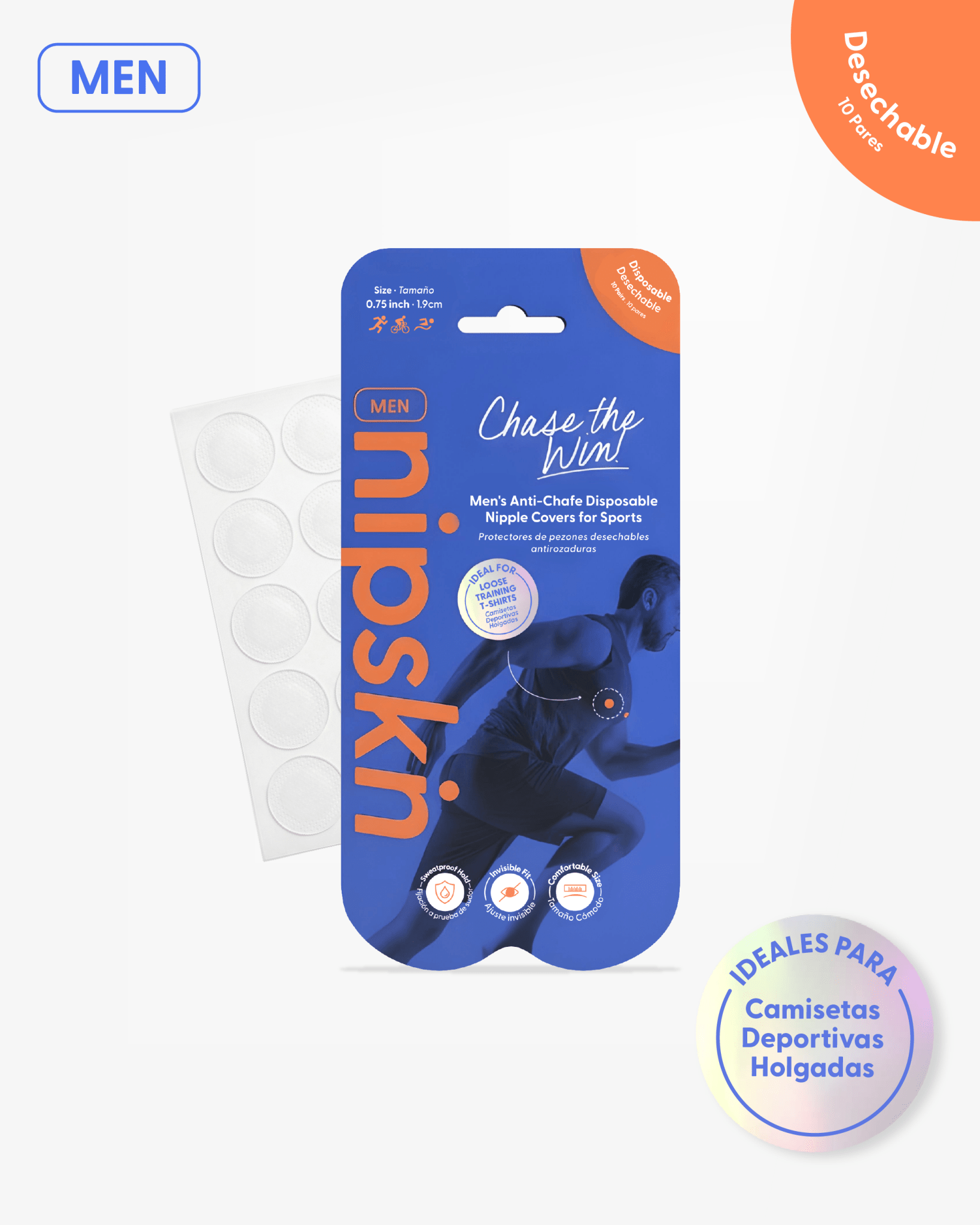Kit Cubrepezones Pareja: Anti - Roce (Él) + Sin Adhesivo (Ella) - Nipskin® - Nipskin ES