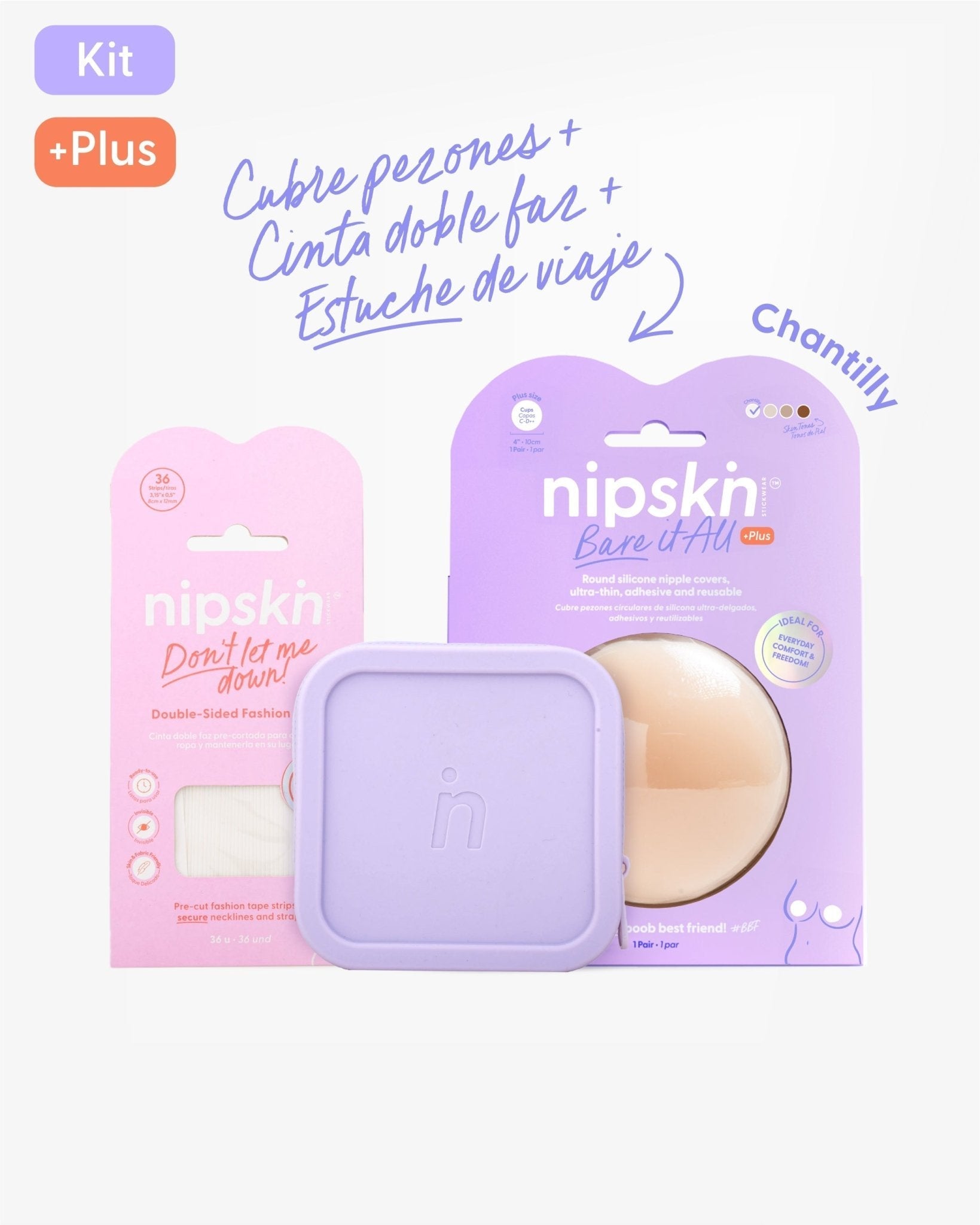 Kit de Pezoneras de Silicona, Cinta para Ropa y Estuche - Nipskin® - Nipskin