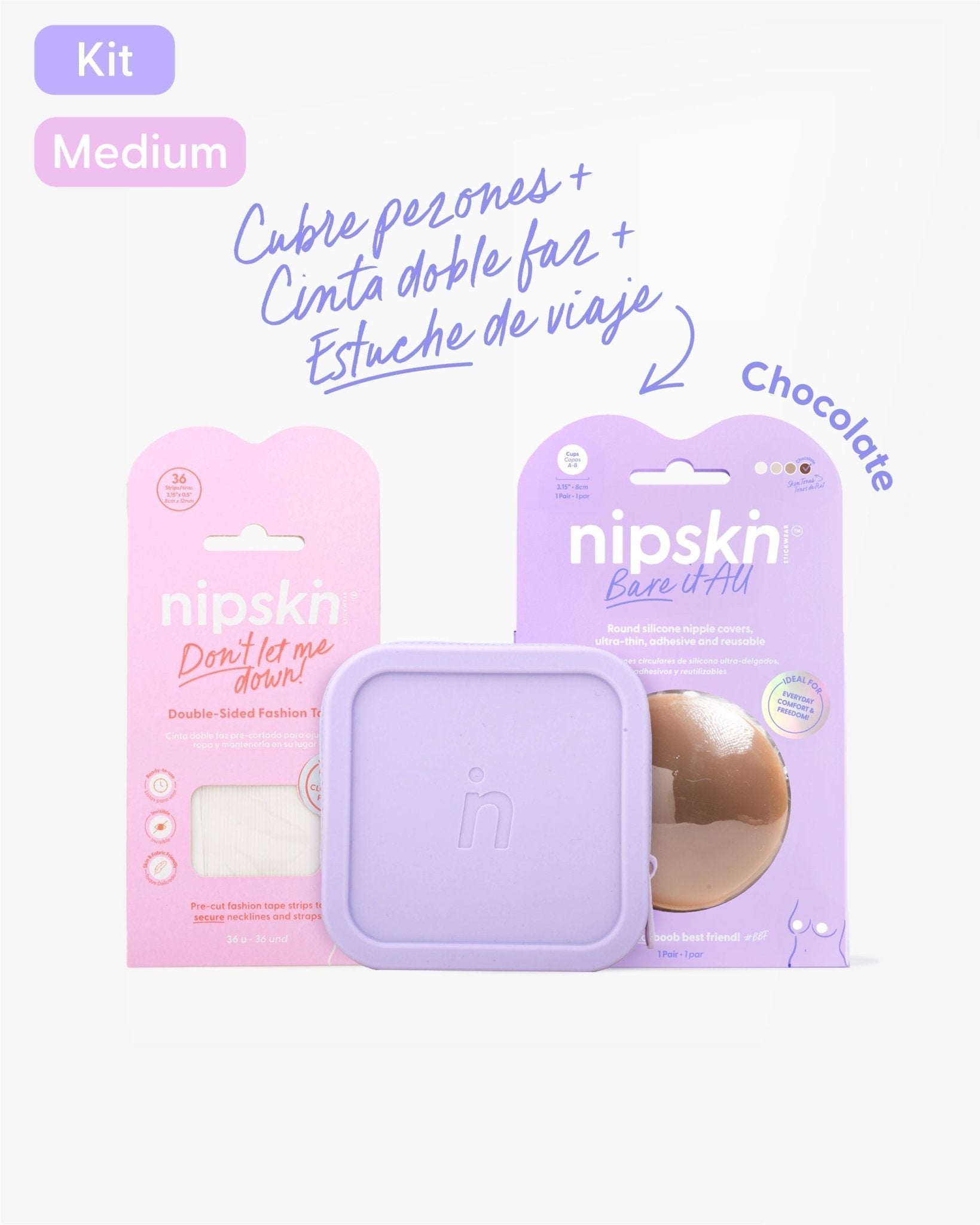 Kit de Pezoneras de Silicona, Cinta para Ropa y Estuche - Nipskin® - Nipskin