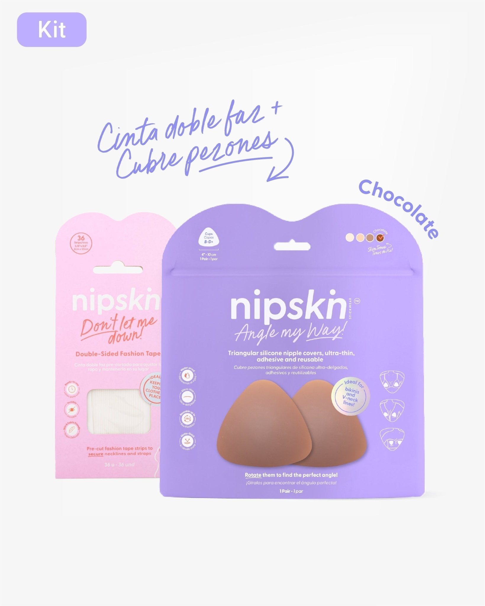 Kit Escotes Perfectos - Cubre Pezones de Silicona y Cinta Doble Faz Nipskin® - Nipskin ES