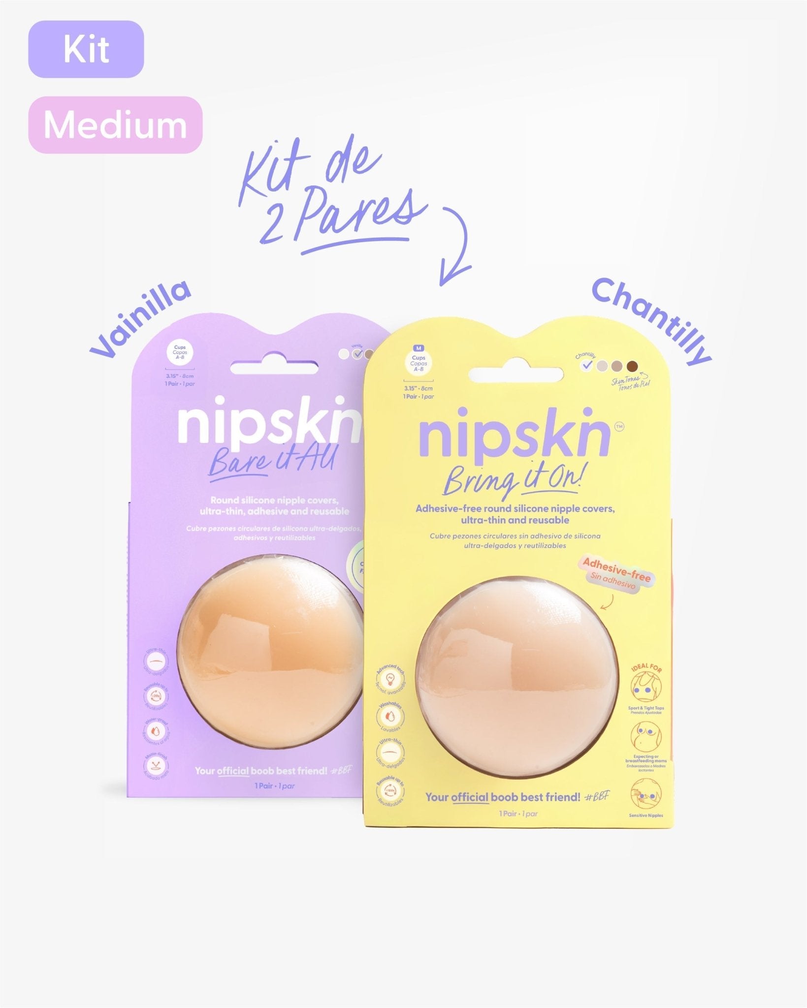 Kit Pezoneras Sin Adhesivo + Pezoneras Con Adhesivo | Nipskin® - Nipskin ES