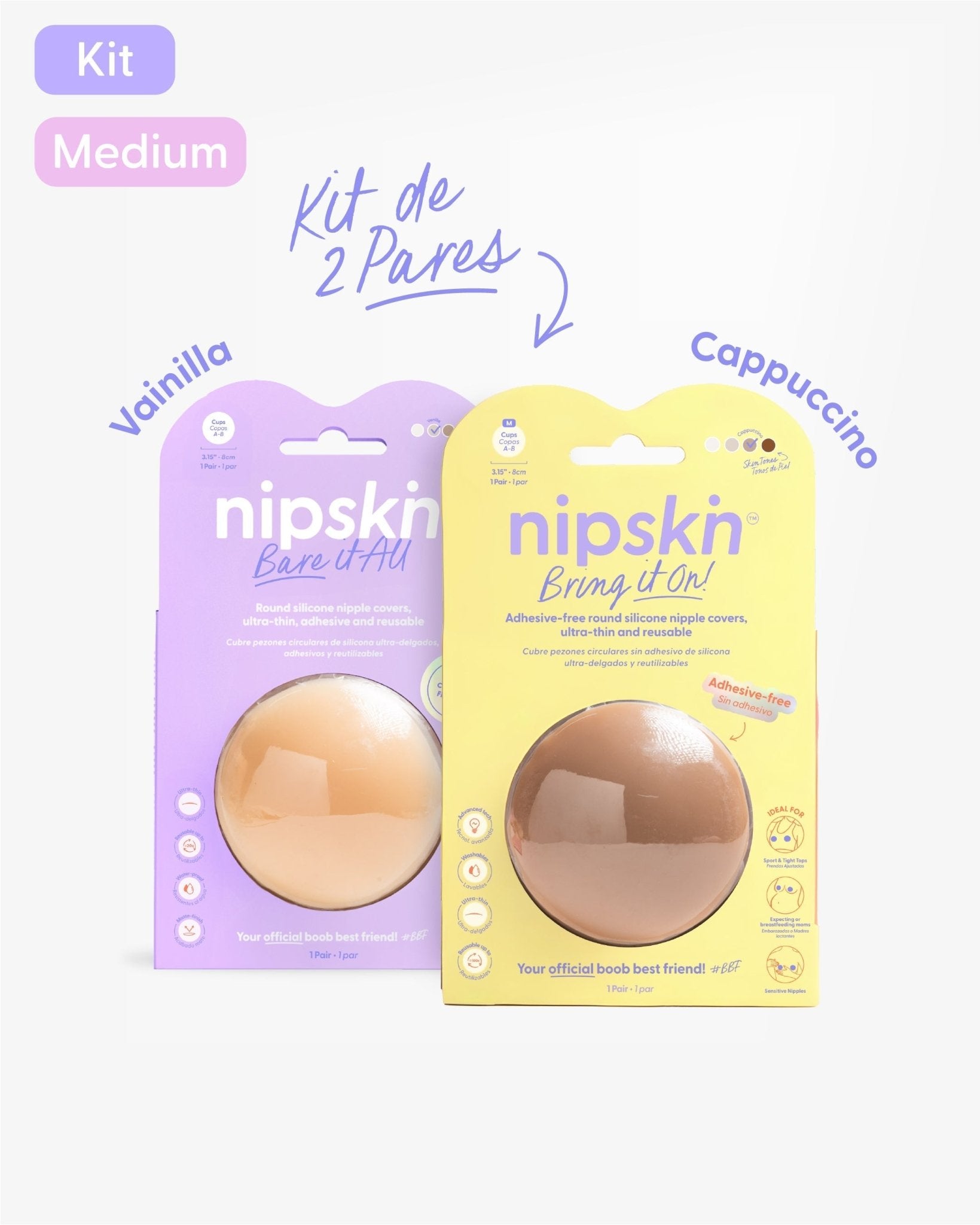 Kit Pezoneras Sin Adhesivo + Pezoneras Con Adhesivo | Nipskin® - Nipskin ES