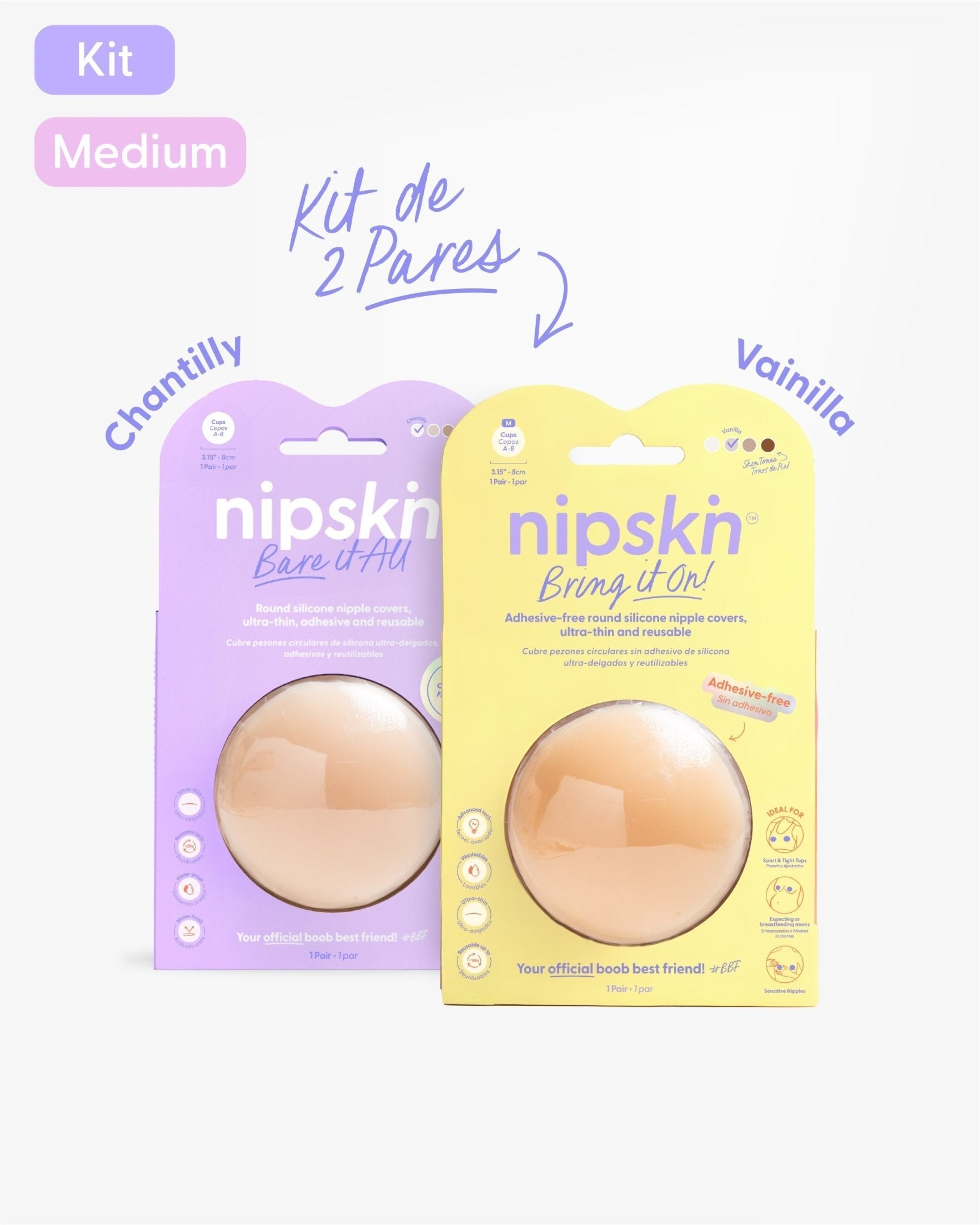 Kit Pezoneras Sin Adhesivo + Pezoneras Con Adhesivo | Nipskin® - Nipskin ES