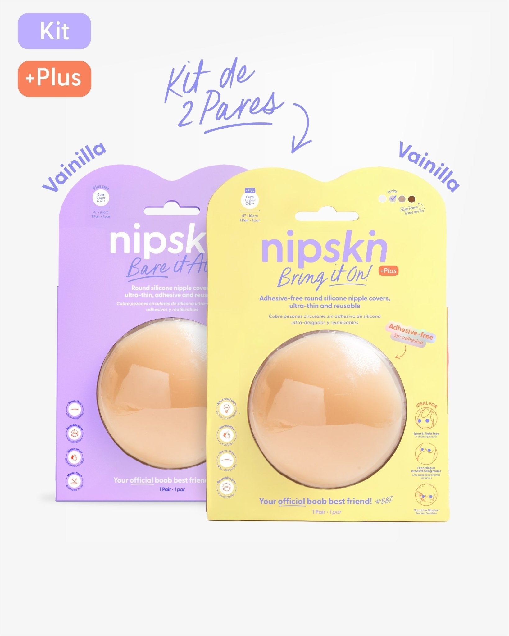 Kit Pezoneras Sin Adhesivo + Pezoneras Con Adhesivo | Nipskin® - Nipskin ES